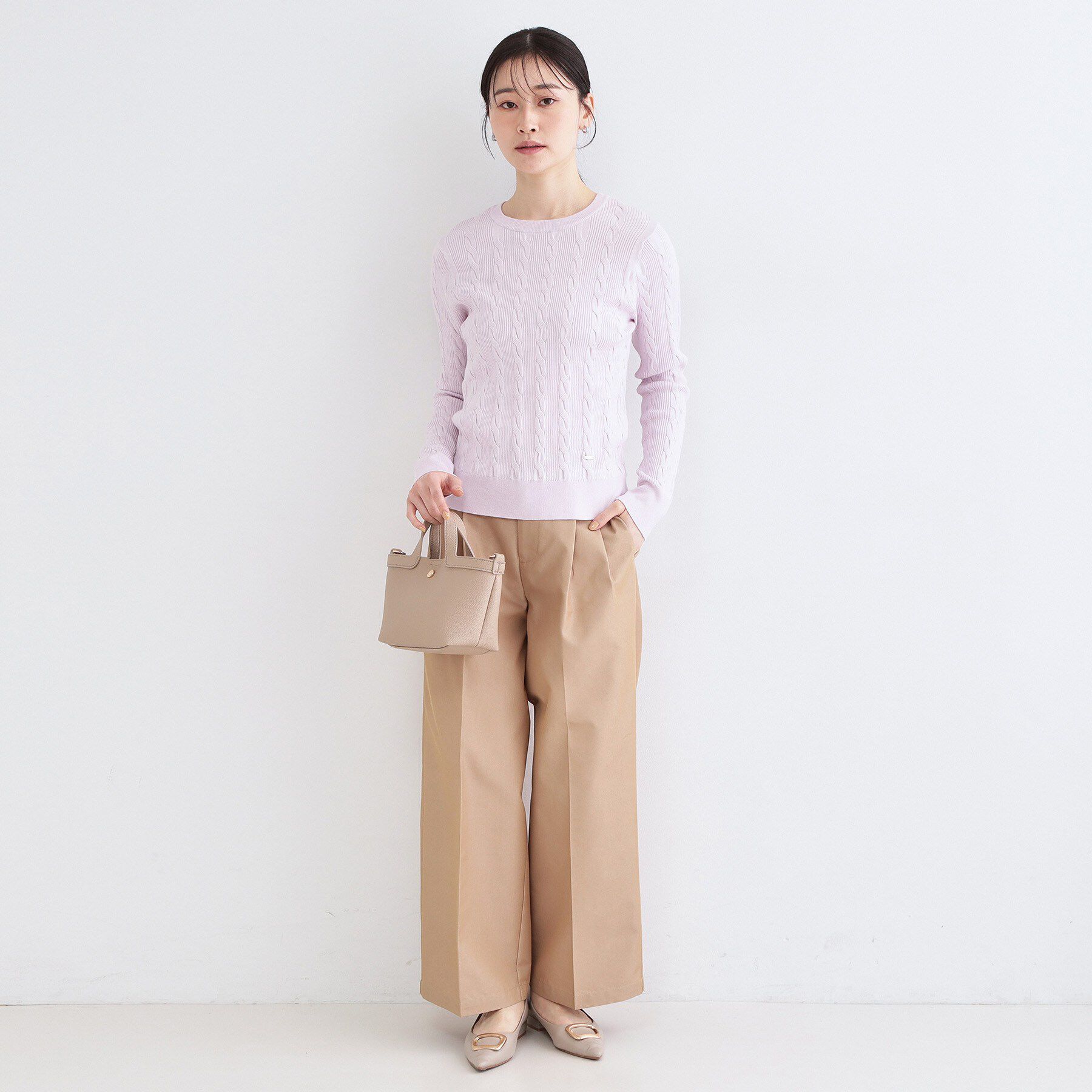 OPAQUE.CLIP「ケーブル編みニット【洗濯機OK】」|ニット・セーター|