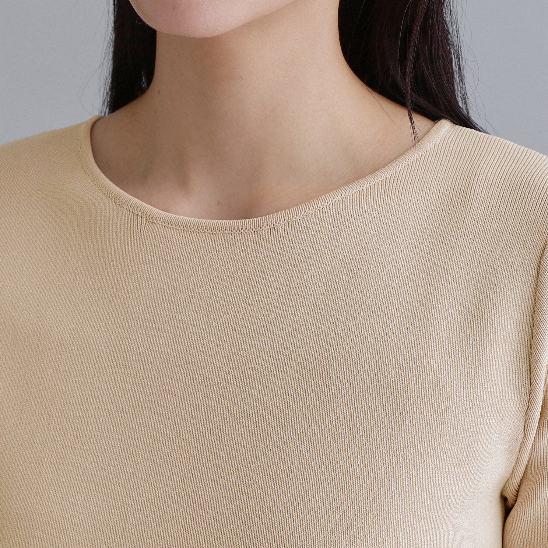 OPAQUE.CLIP「【es】イレギュラーヘム切り替えニットドッキングワンピース【洗濯機OK】」|ワンピース|