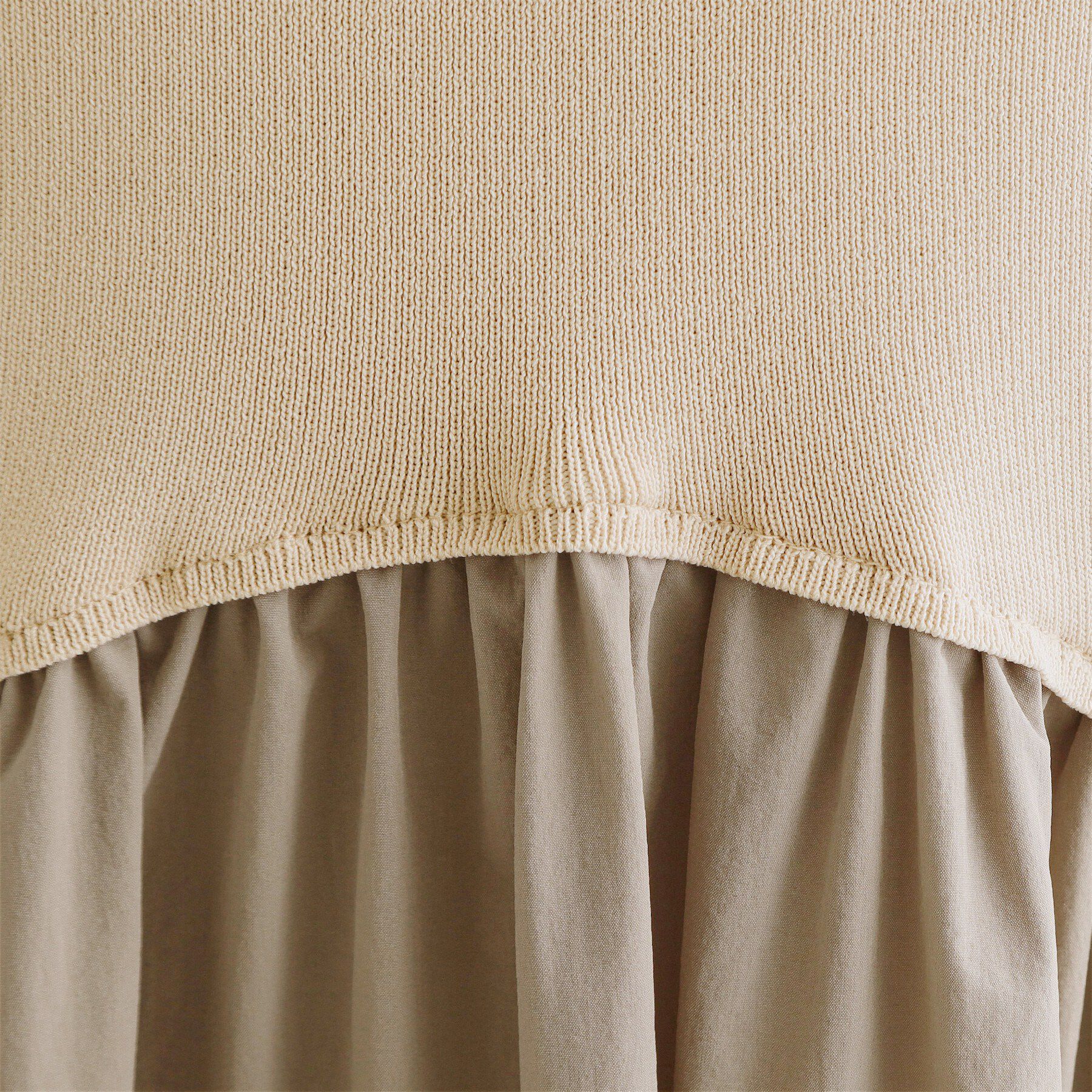 OPAQUE.CLIP「【es】イレギュラーヘム切り替えニットドッキングワンピース【洗濯機OK】」|ワンピース|