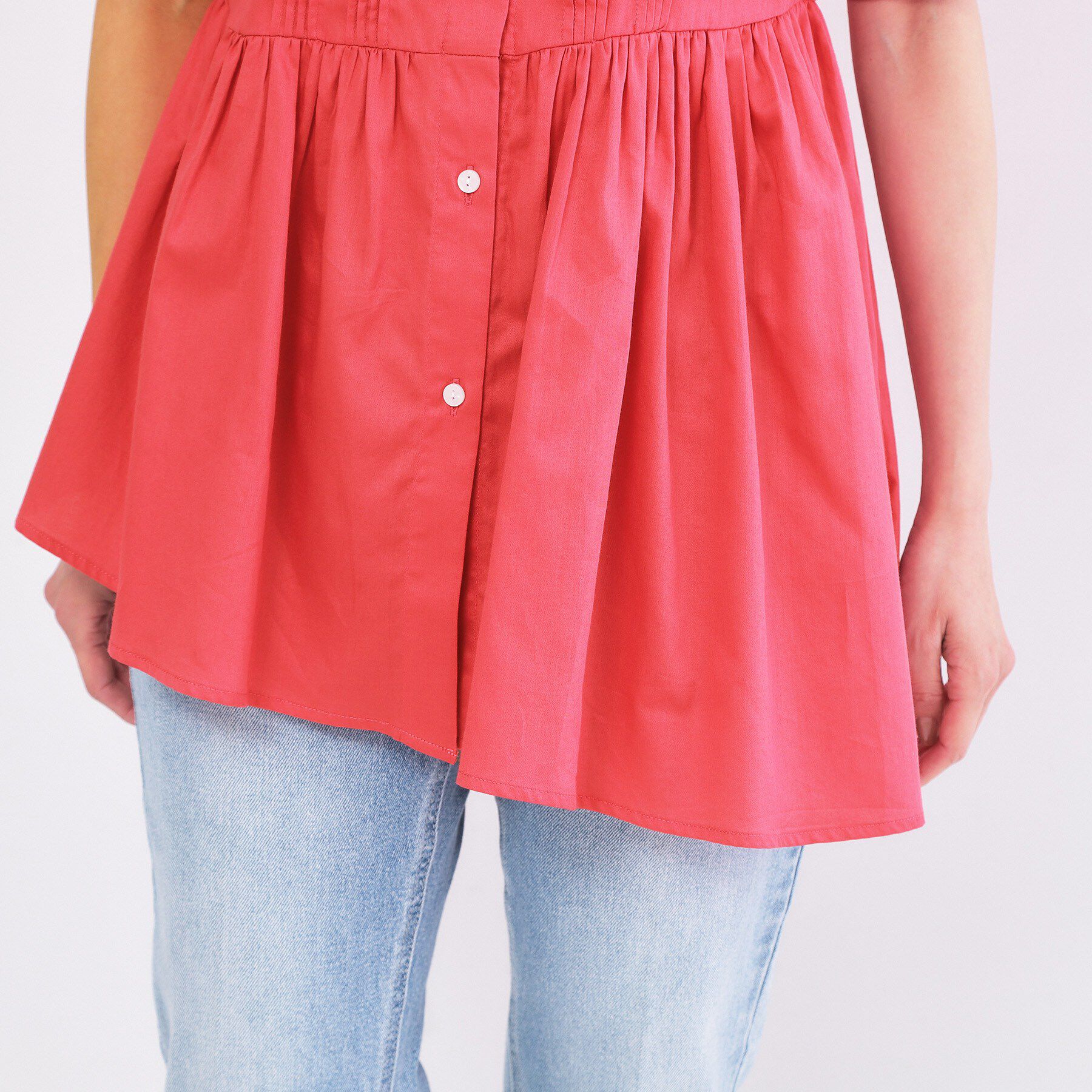 OPAQUE.CLIP「ピンタックアシメペプラムブラウス【洗濯機ＯＫ】」|シャツ・ブラウス|