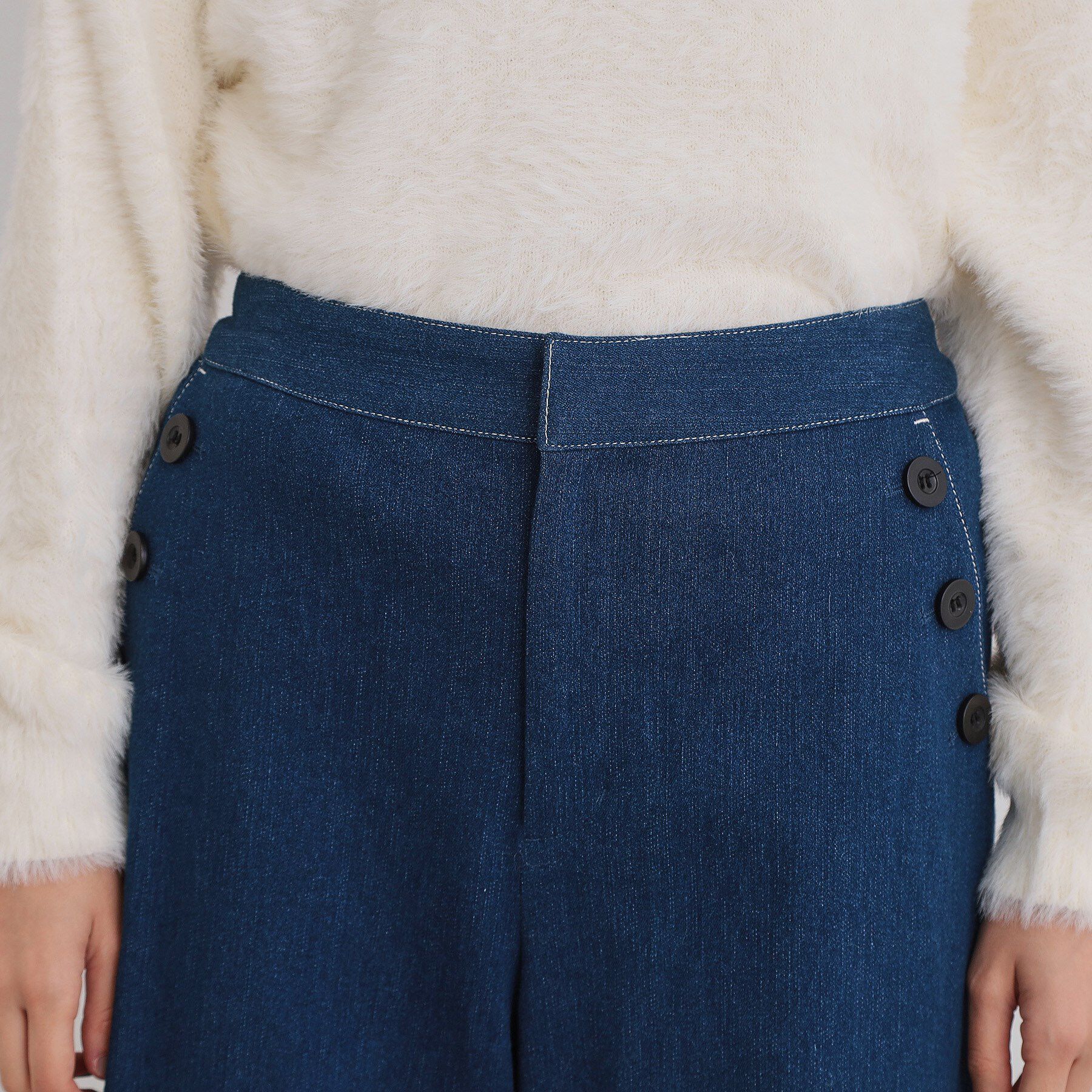 THE SHOP TK「【美脚/オ―ルシーズン】デニムマリンパンツ/洗濯機OK」|デニム|