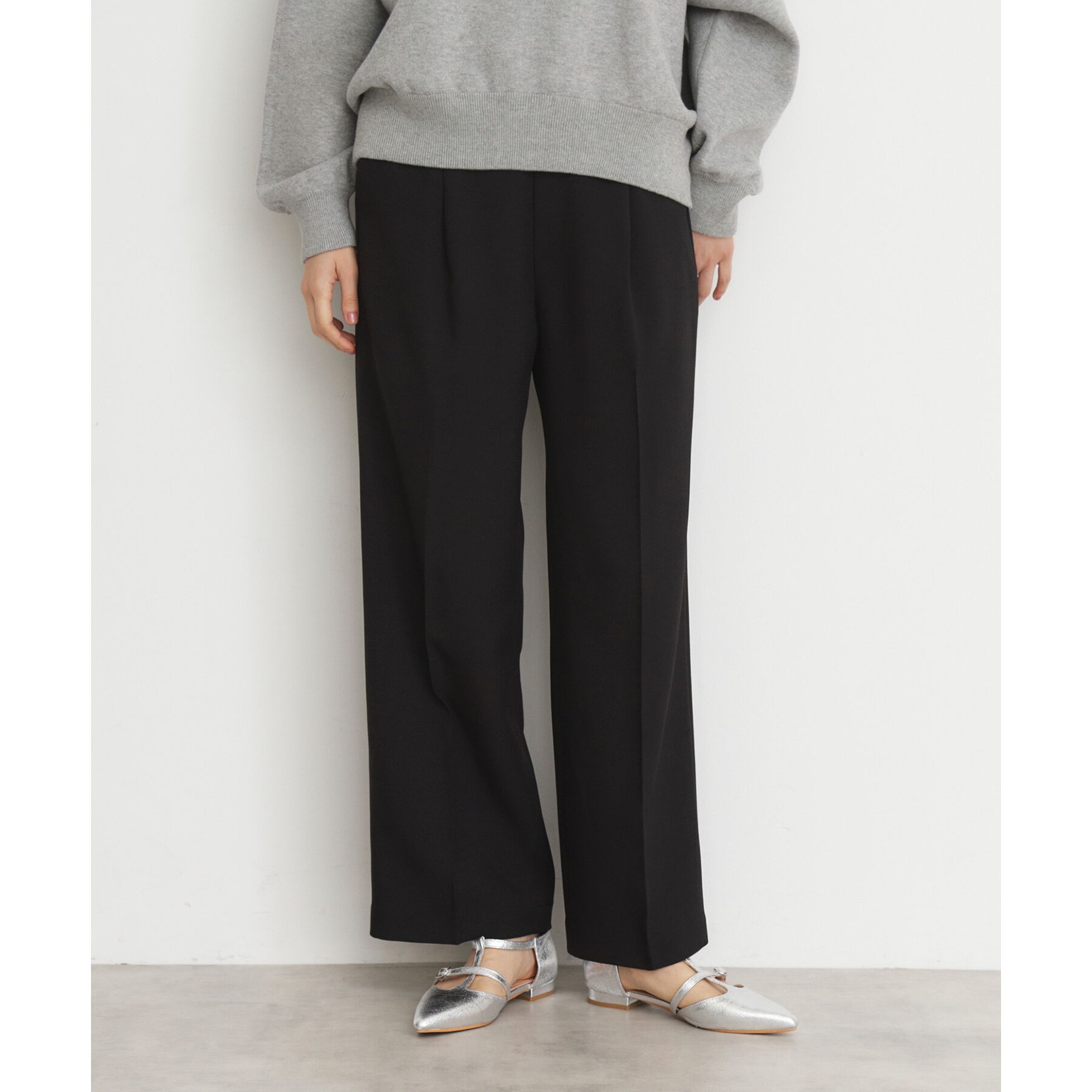 THE SHOP TK「【CAVIAN】ベーシックワイドパンツ/洗濯機OK」|その他|ブラック(019)