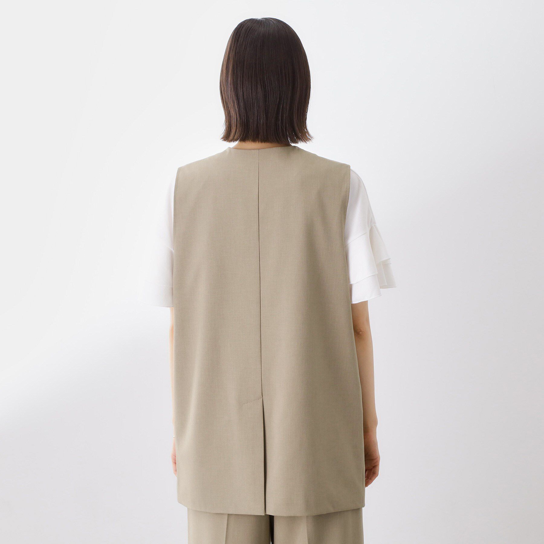 THE SHOP TK「ノーカラージレ【セットアップ可/洗濯機OK】」|ベスト・ジレ|