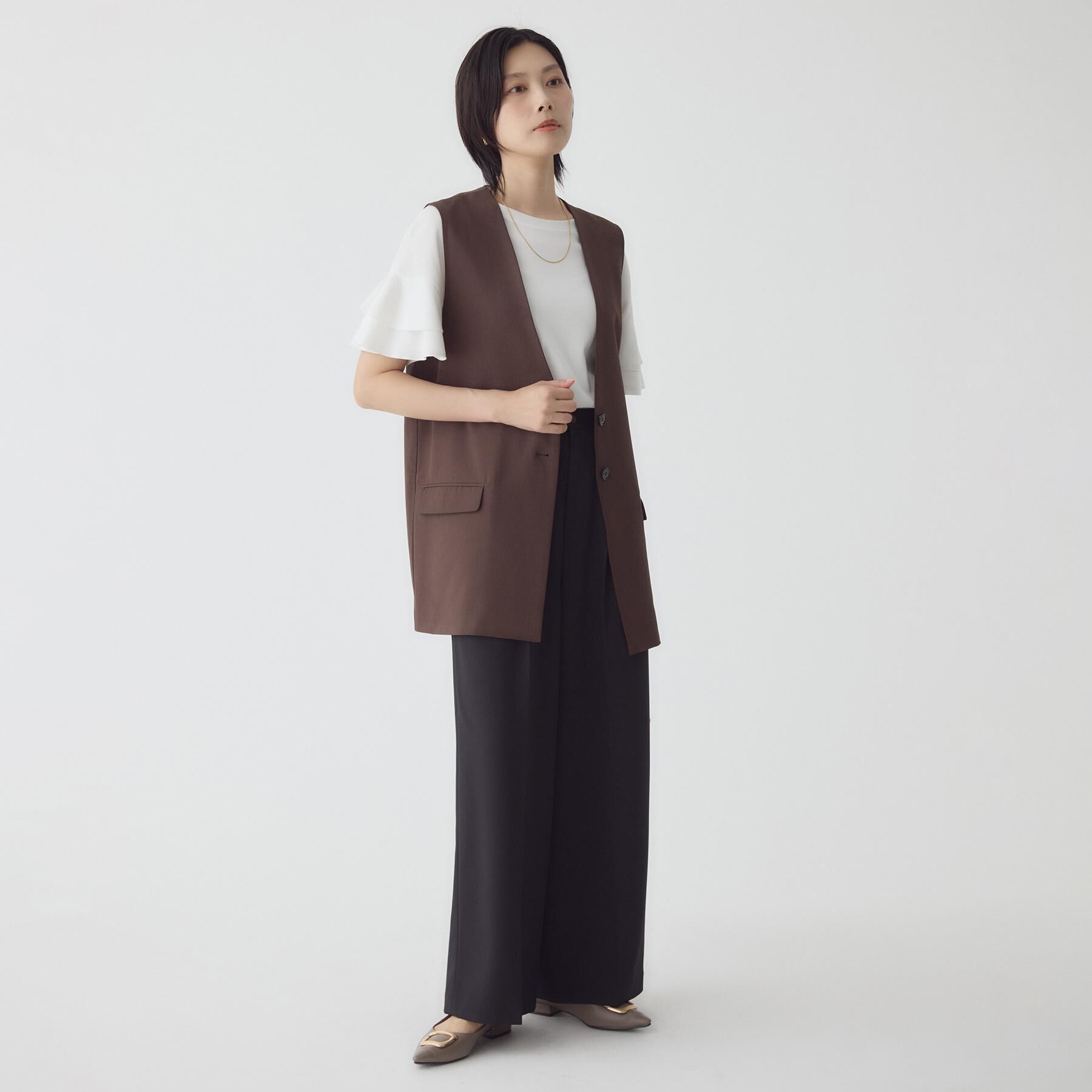 THE SHOP TK「ノーカラージレ【セットアップ可/洗濯機OK】」|ベスト・ジレ|