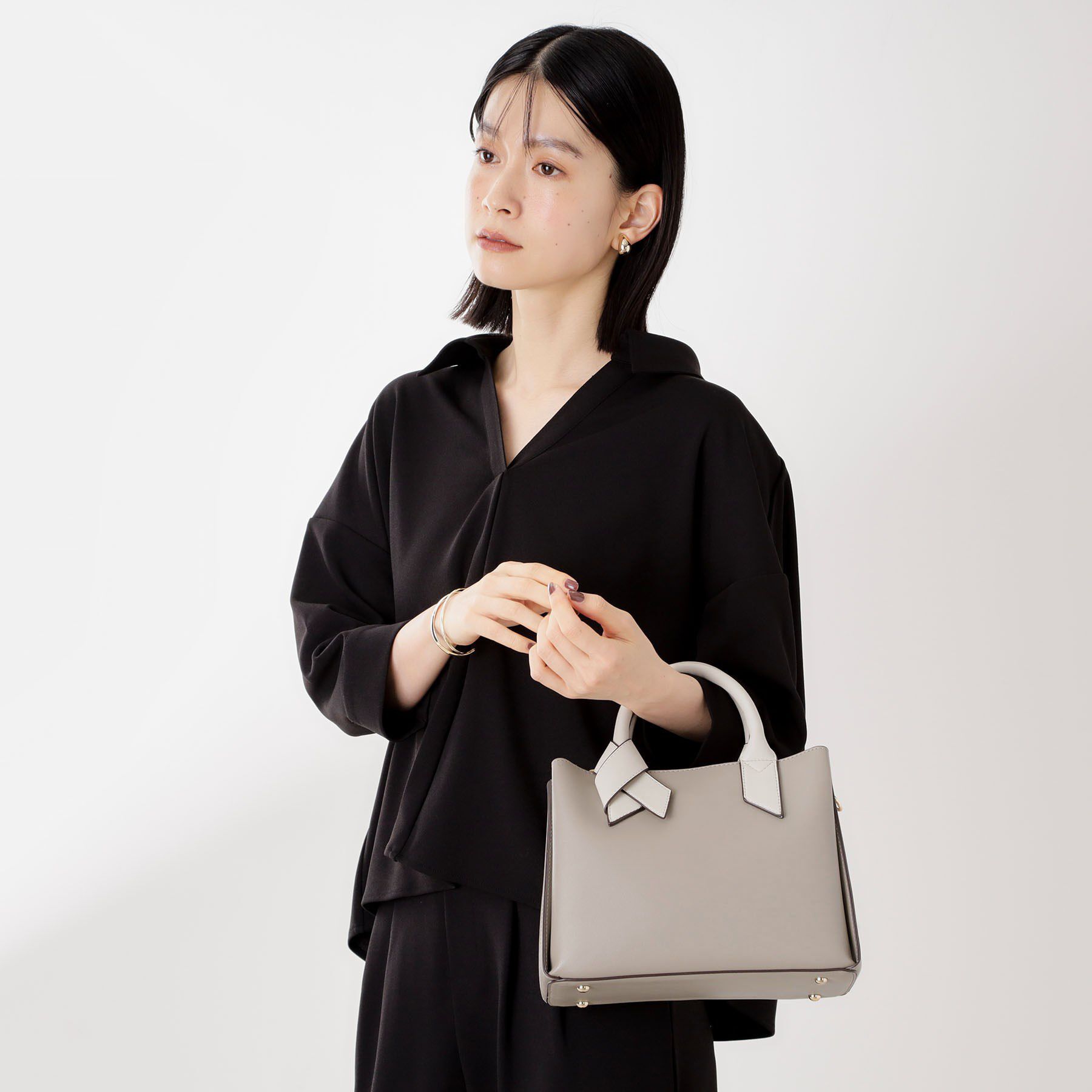 THE SHOP TK「バイカラー合皮ショルダーバッグ」|ショルダー・メッセンジャー|トープ(054)