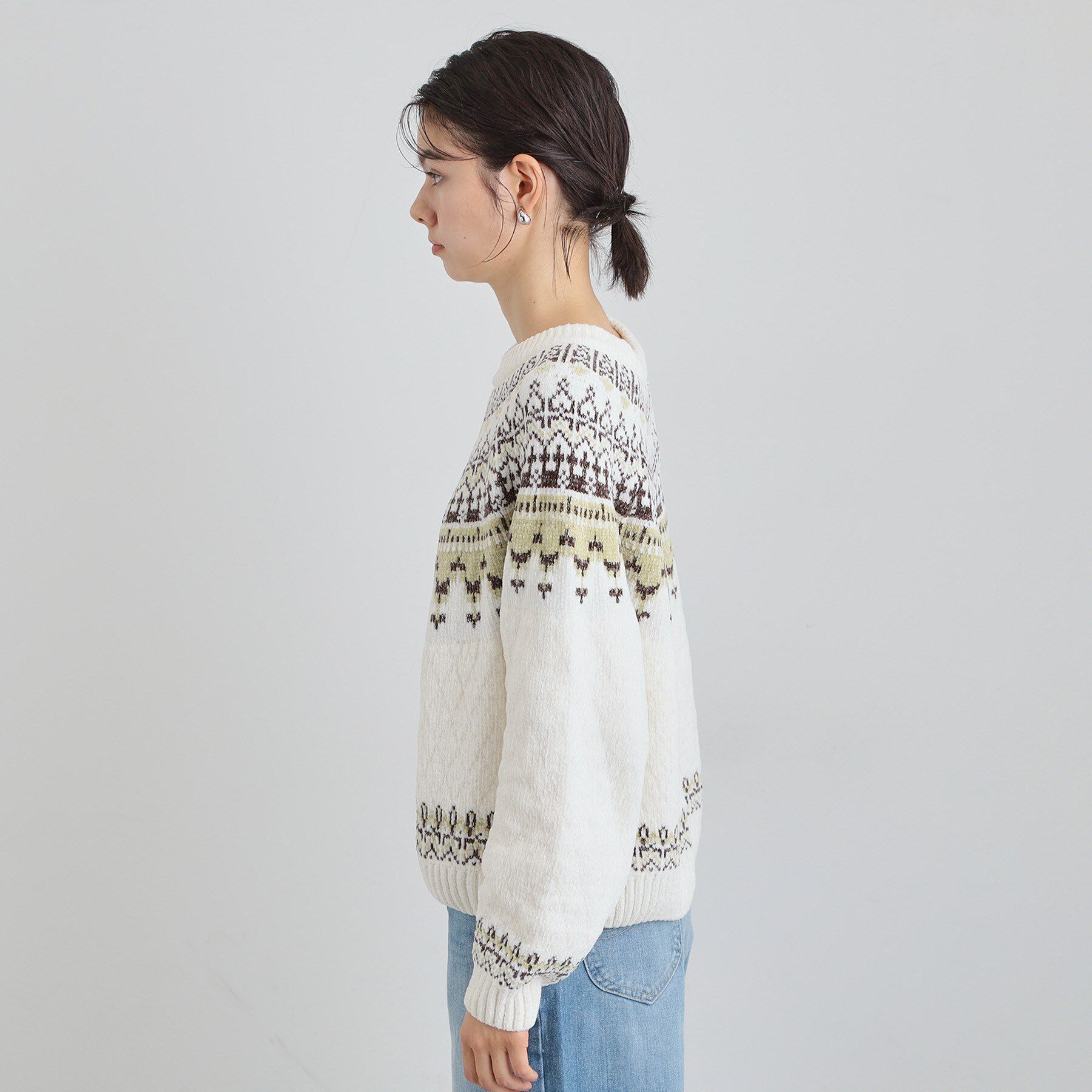 THE SHOP TK「上品さと少しの遊び心を モール求心柄ニット」|ニット・セーター|