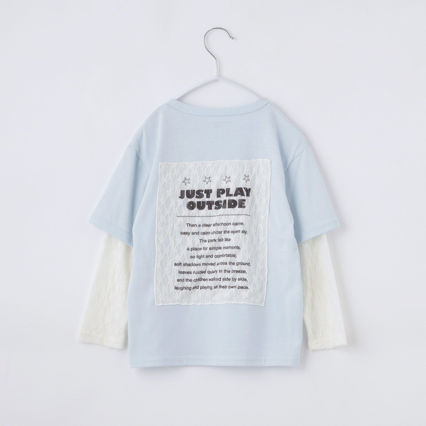 THE SHOP TK「【110-160】袖レイヤード長袖Teeレースアップリケ」|Tシャツ・カットソー|