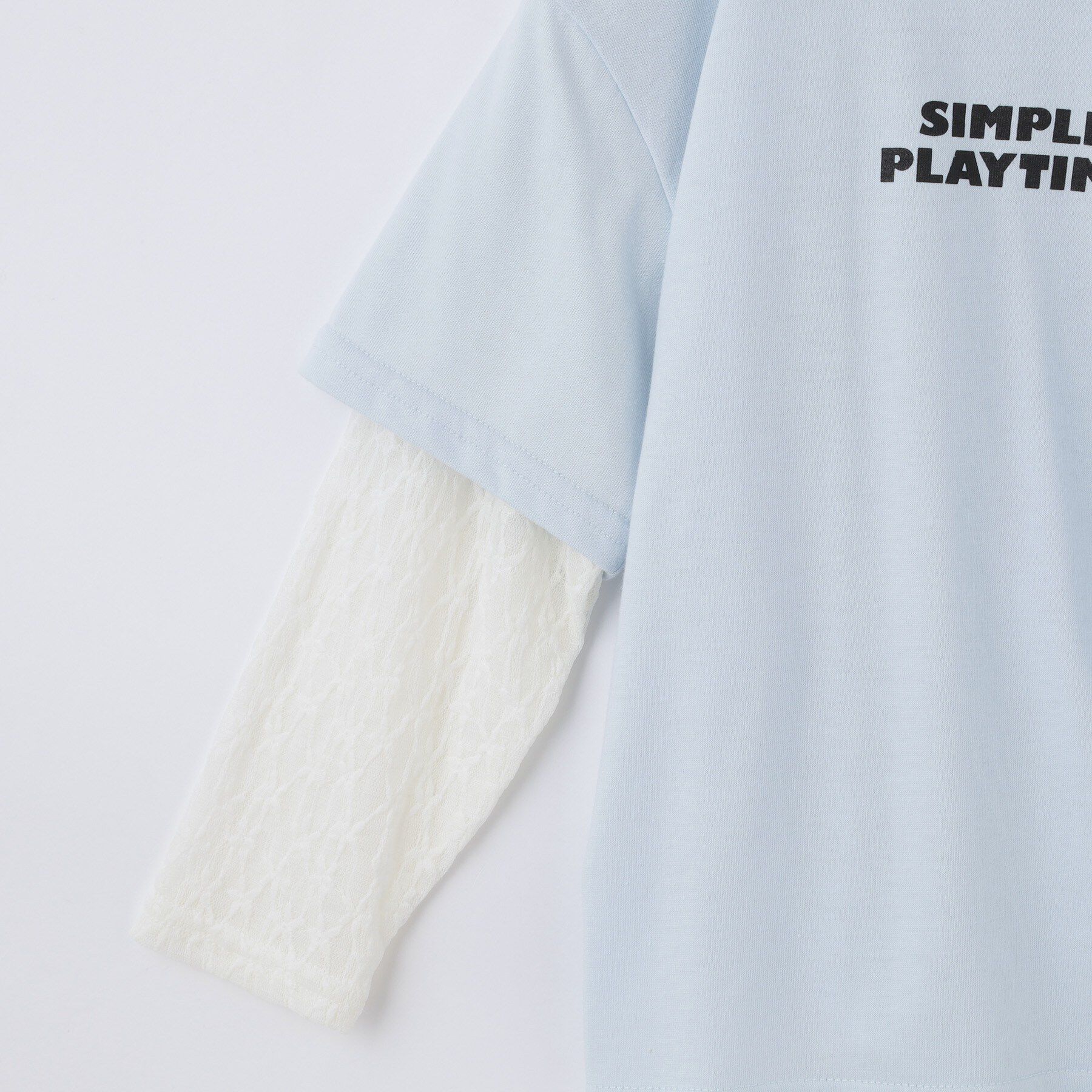THE SHOP TK「【110-160】袖レイヤード長袖Teeレースアップリケ」|Tシャツ・カットソー|