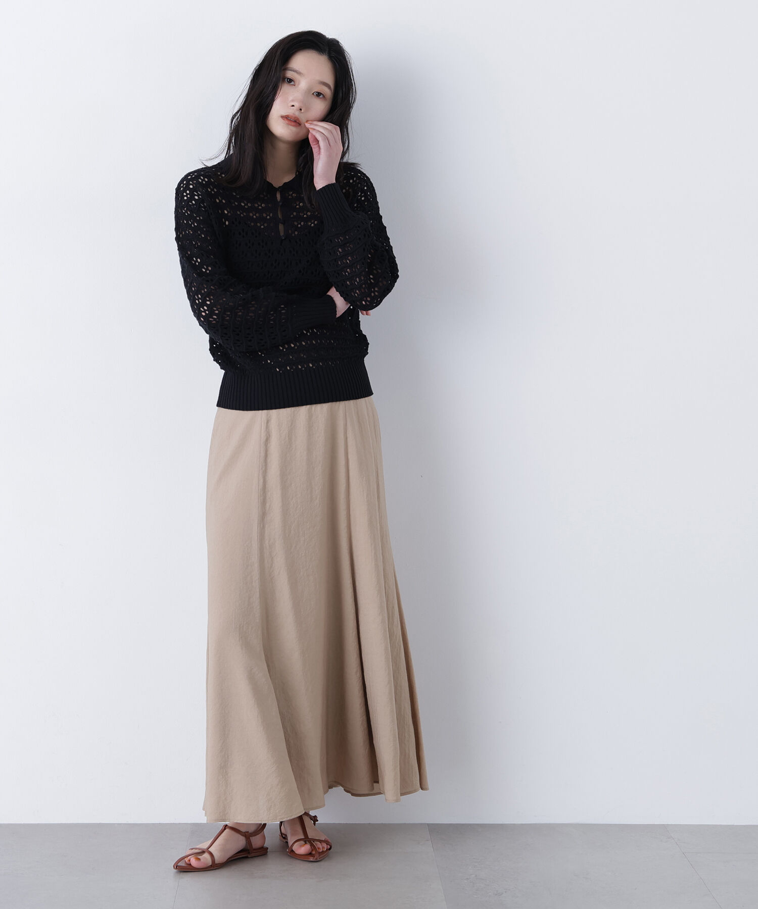  「〈N.〉透かし編みポロニット」|ニット・セーター|