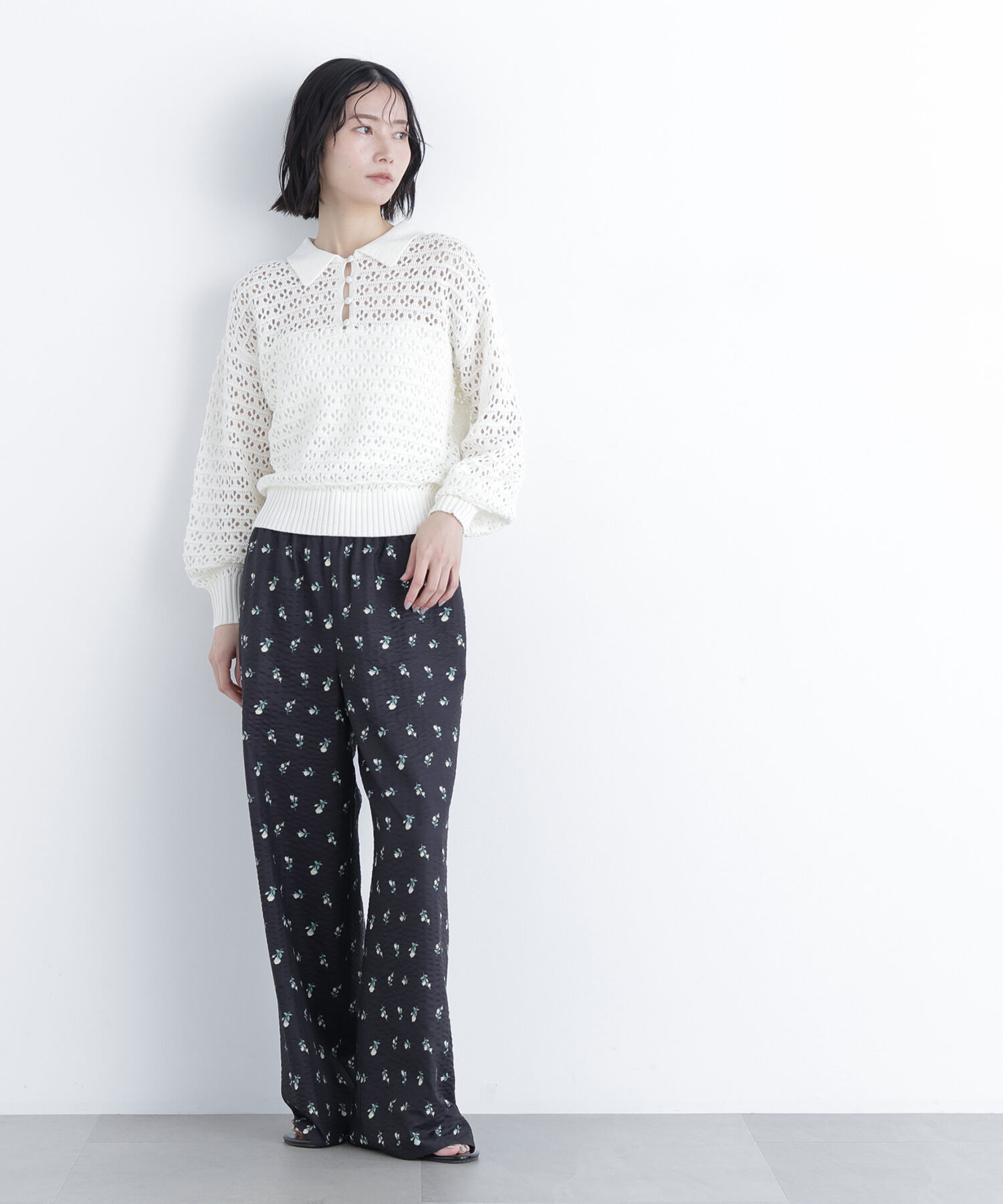  「〈N.〉透かし編みポロニット」|ニット・セーター|