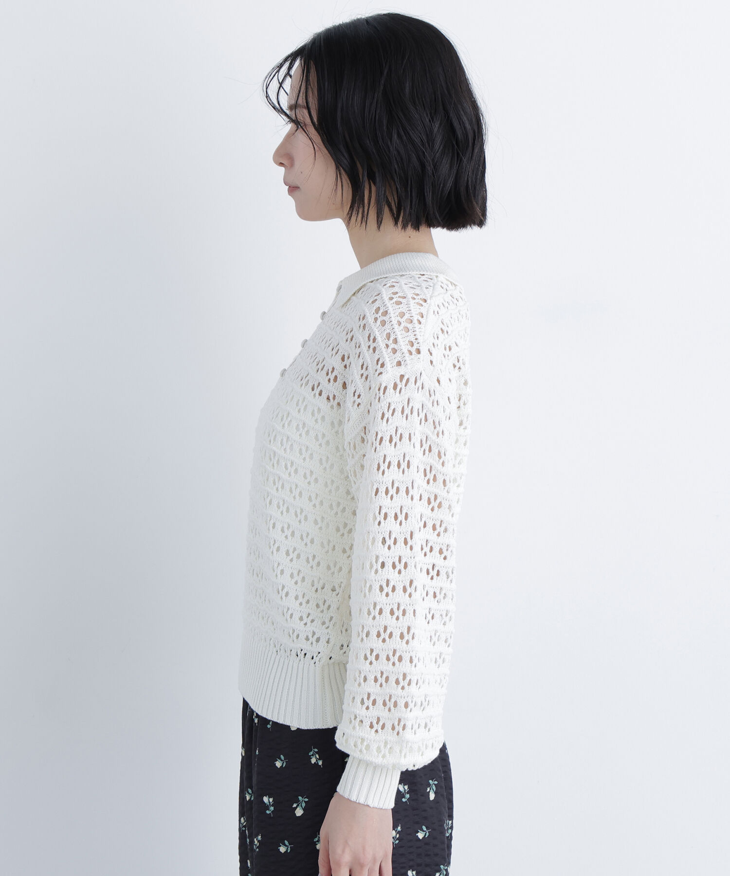  「〈N.〉透かし編みポロニット」|ニット・セーター|