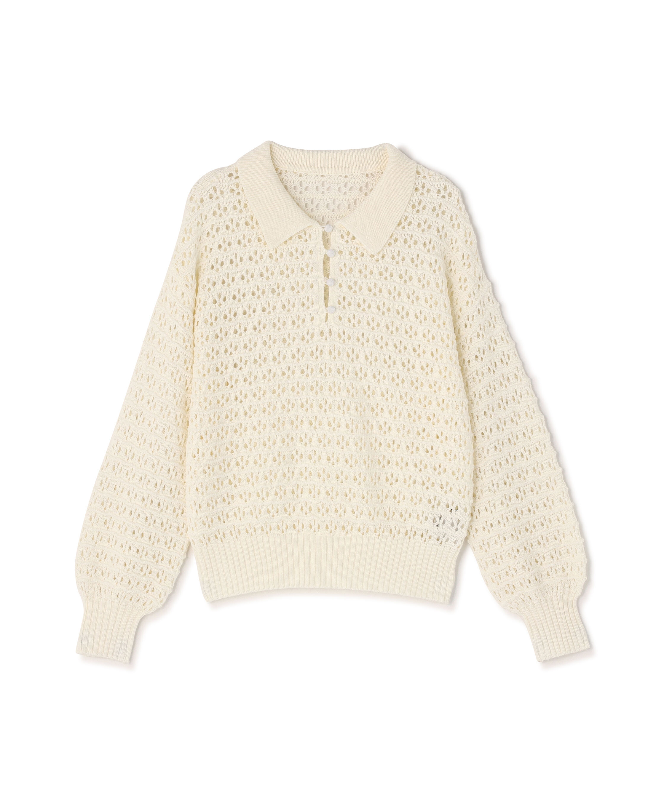  「〈N.〉透かし編みポロニット」|ニット・セーター|