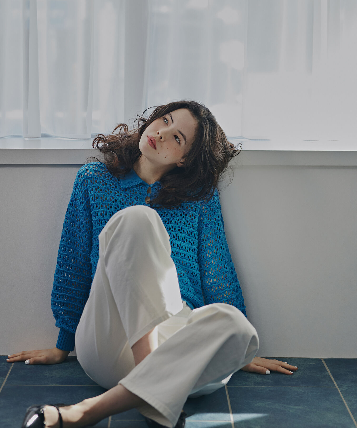  「〈N.〉透かし編みポロニット」|ニット・セーター|