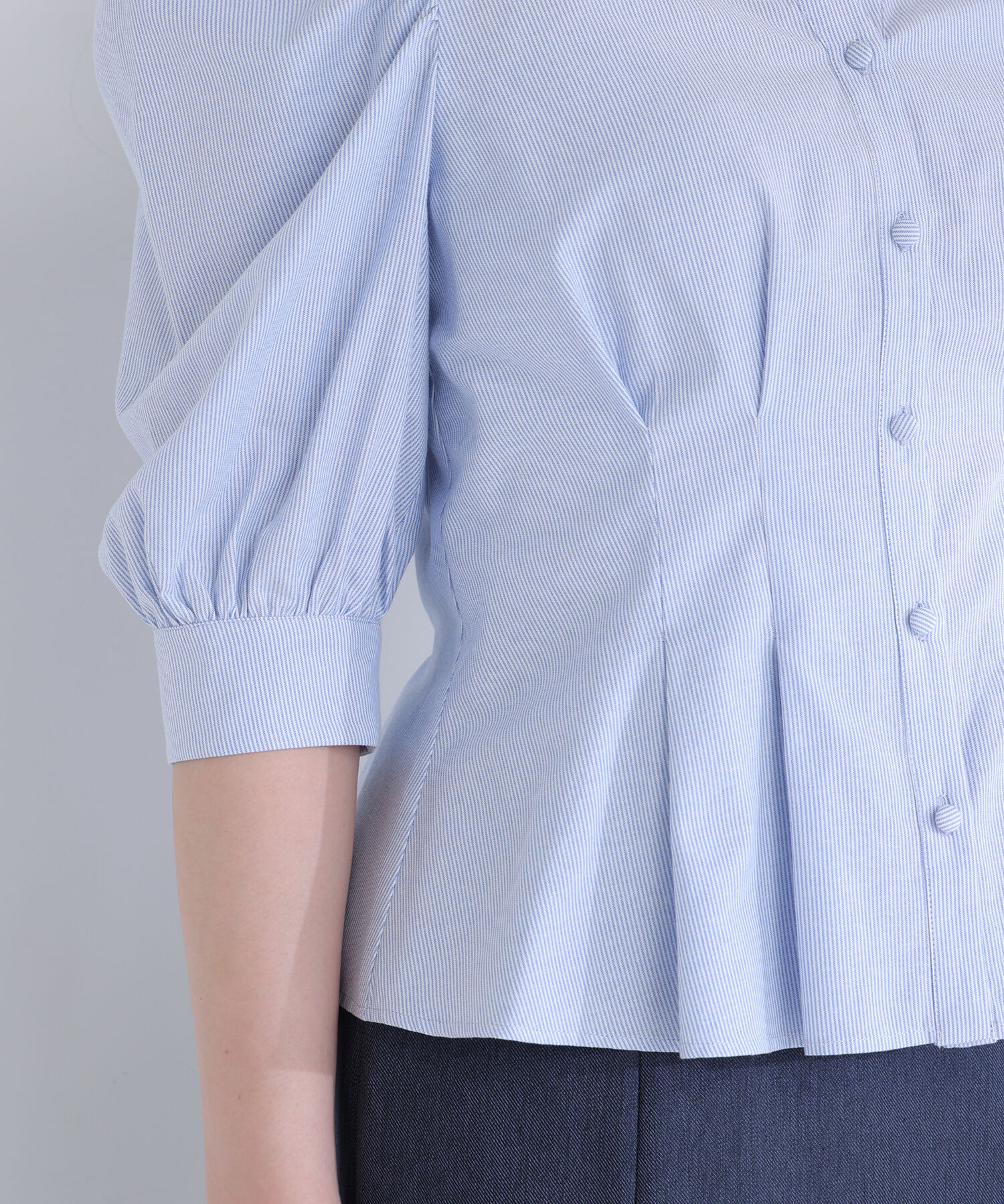  「ストライプペプラムブラウス」|シャツ・ブラウス|