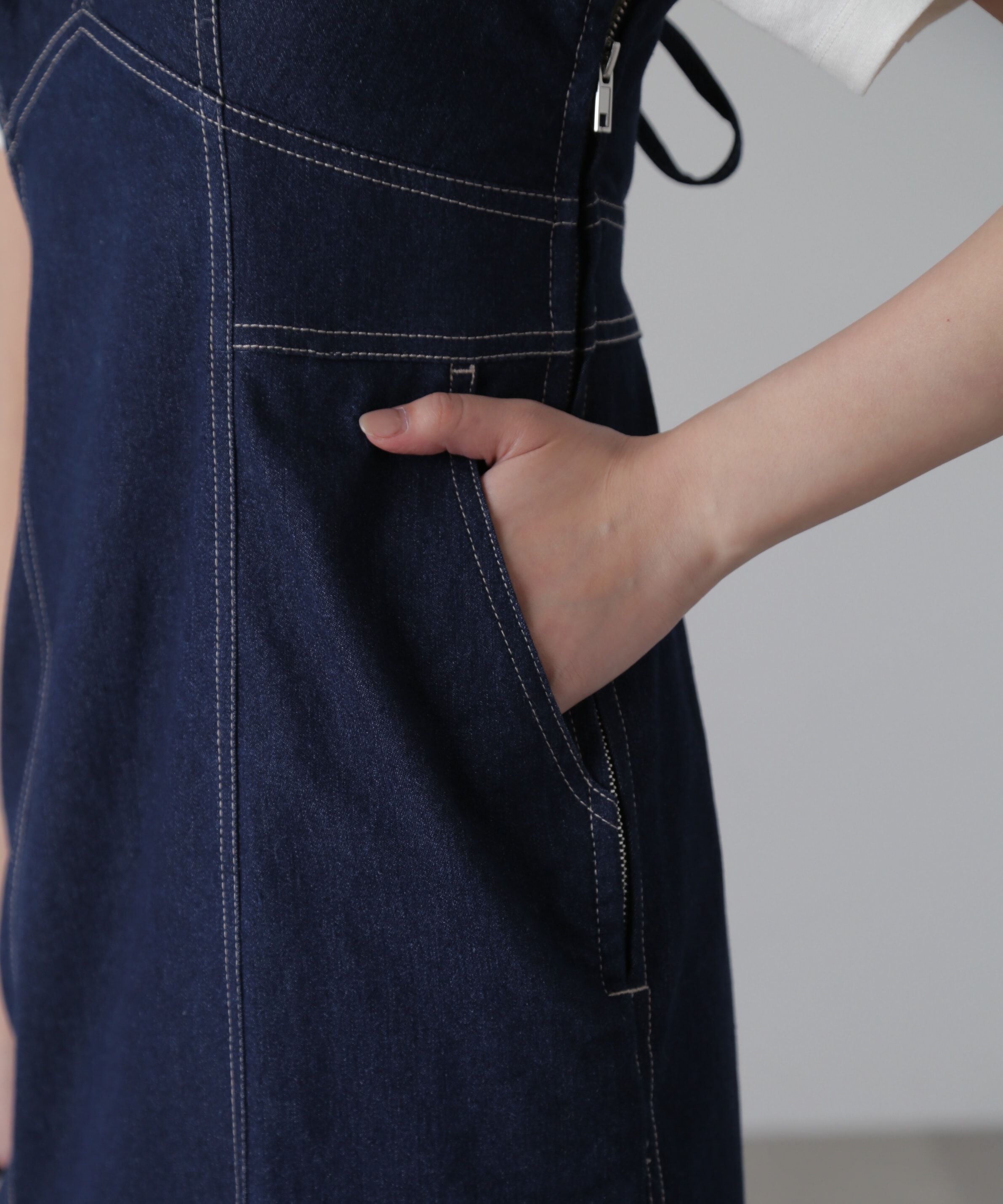  「ライトオンスデニムマーメイドキャミワンピース」|ワンピース|