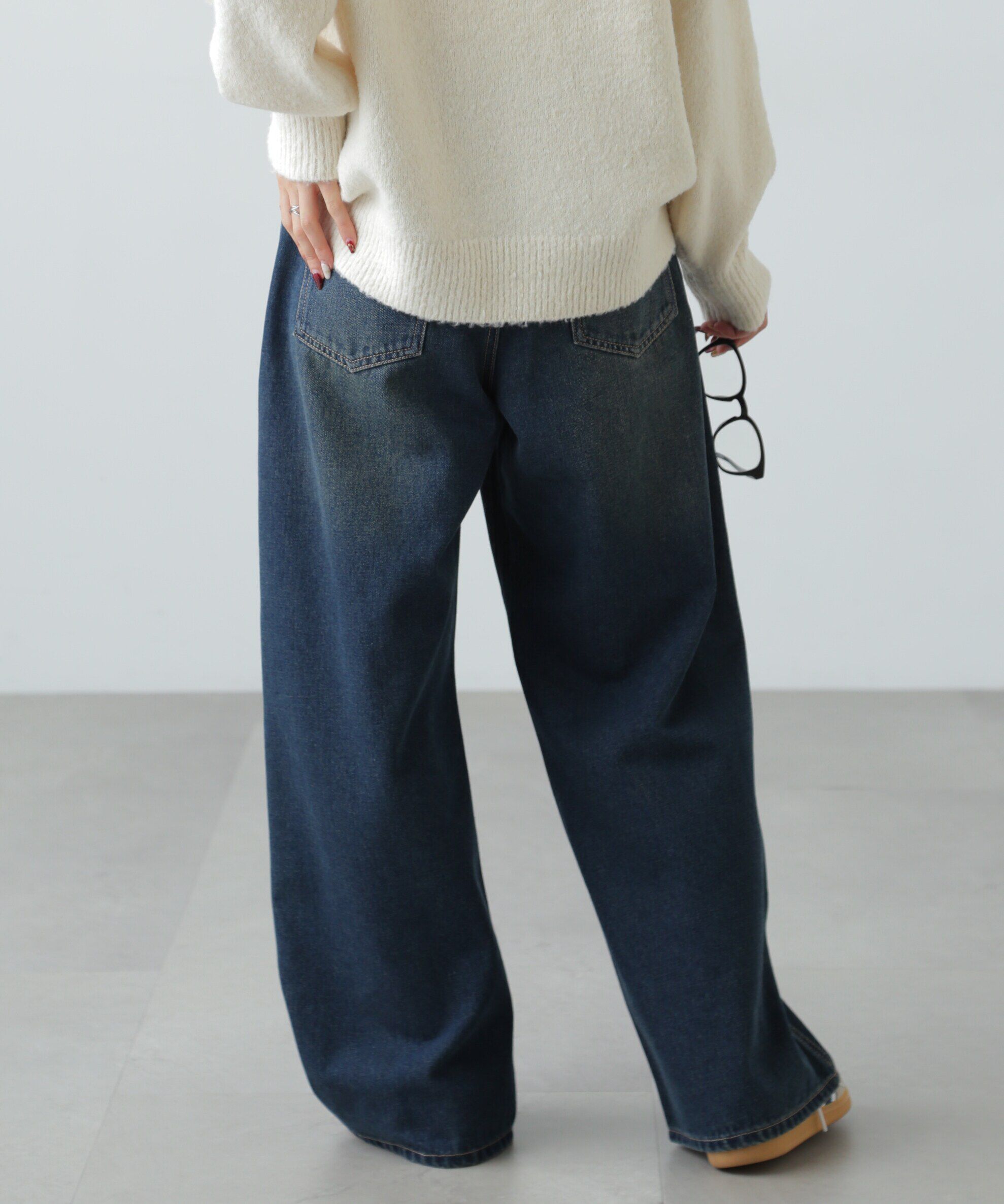  「ダブルニーワイドデニムパンツ」|その他|