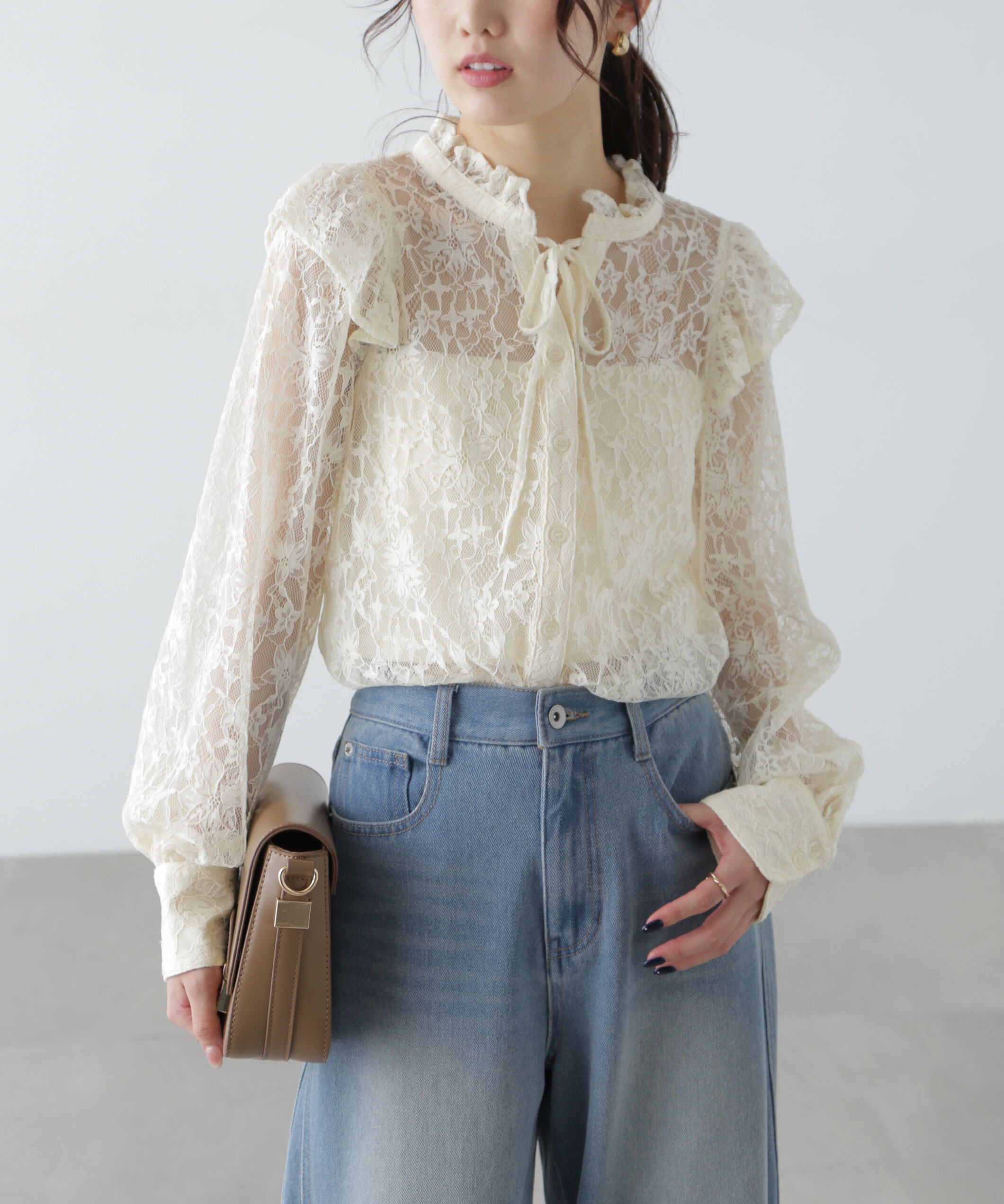  「スタンドフリルブラウス」|シャツ・ブラウス|