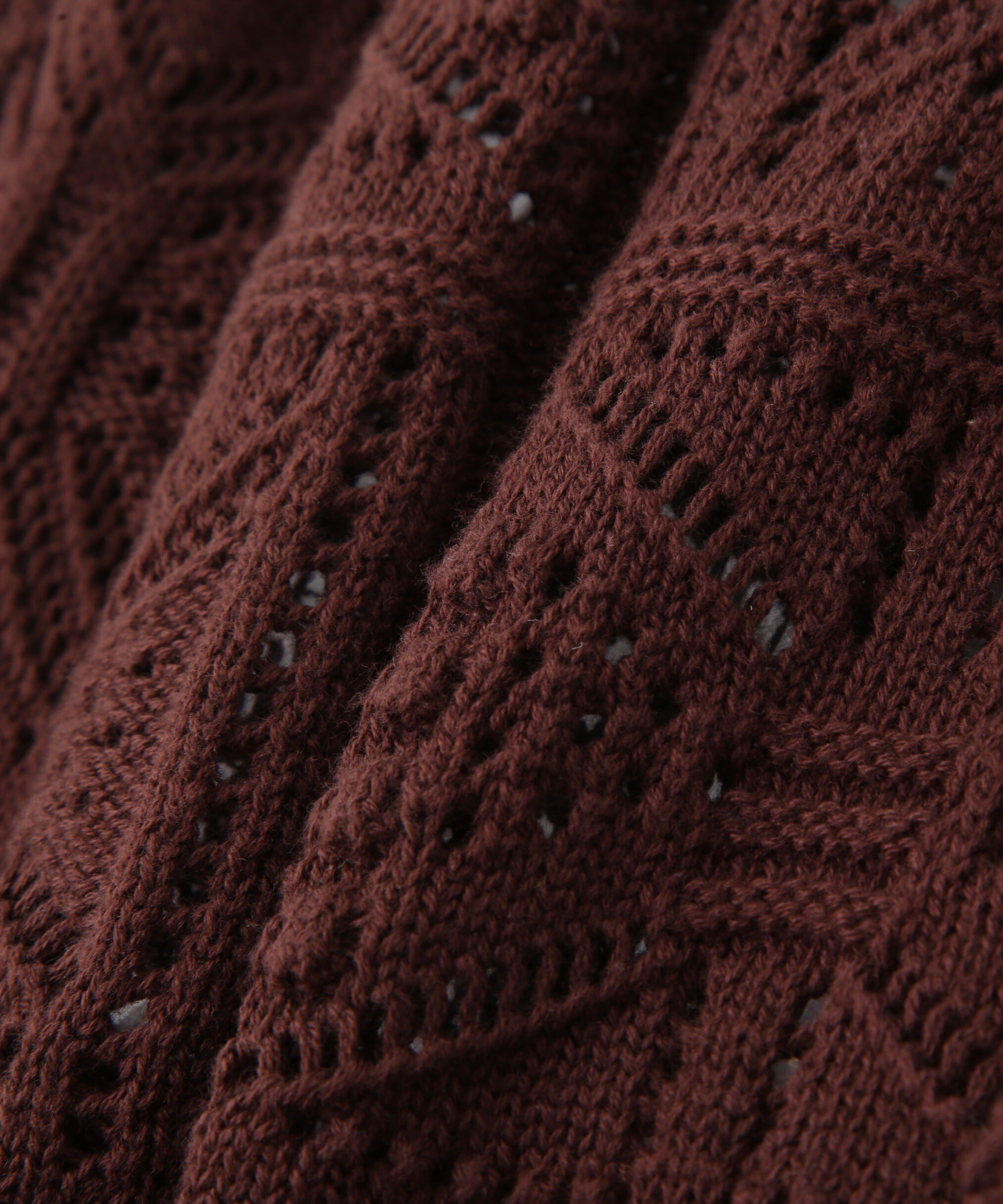  「透かし編みクロップドニットカーディガン」|ニット・セーター|