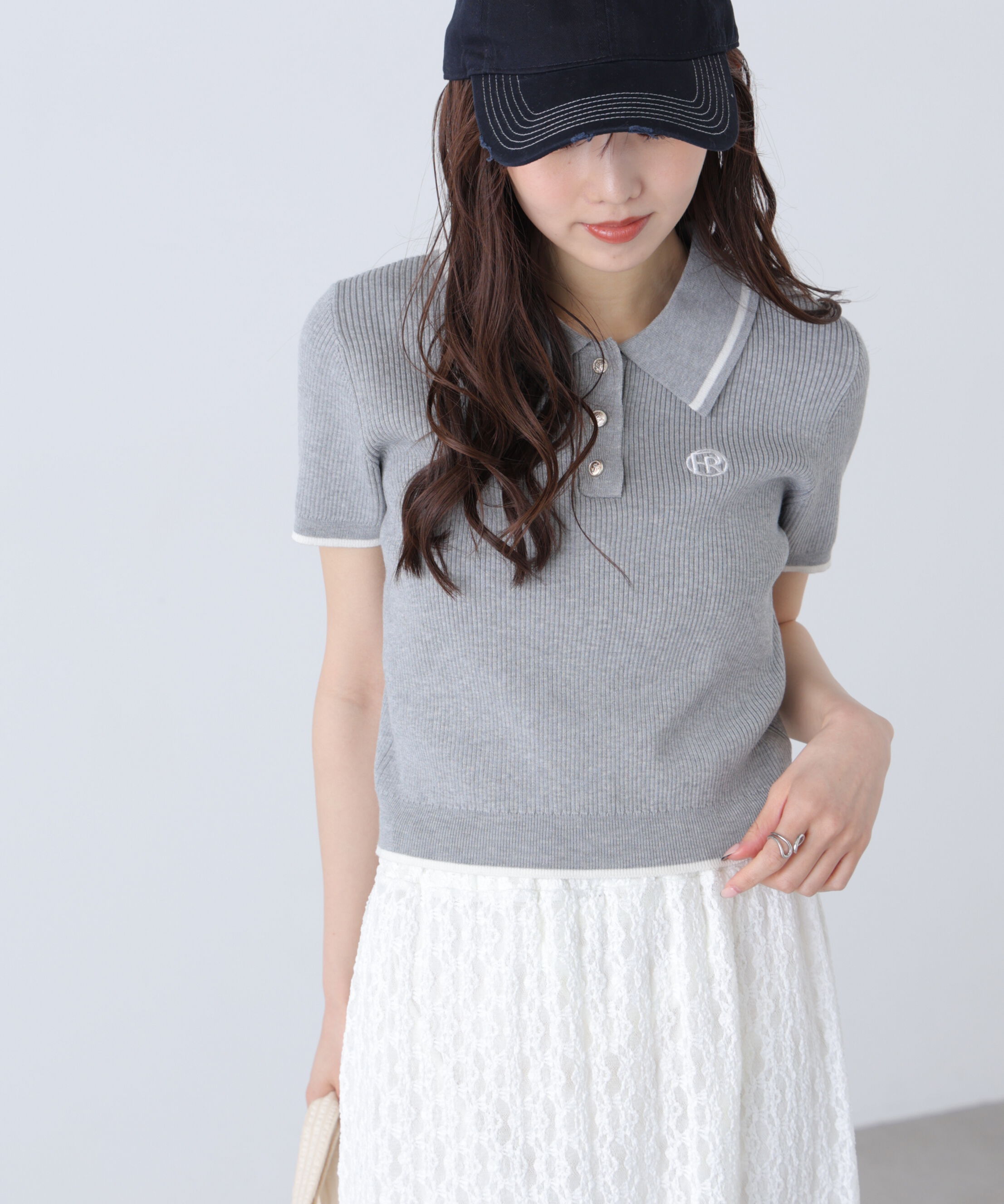  「配色コンパクトポロニット」|ニット・セーター|