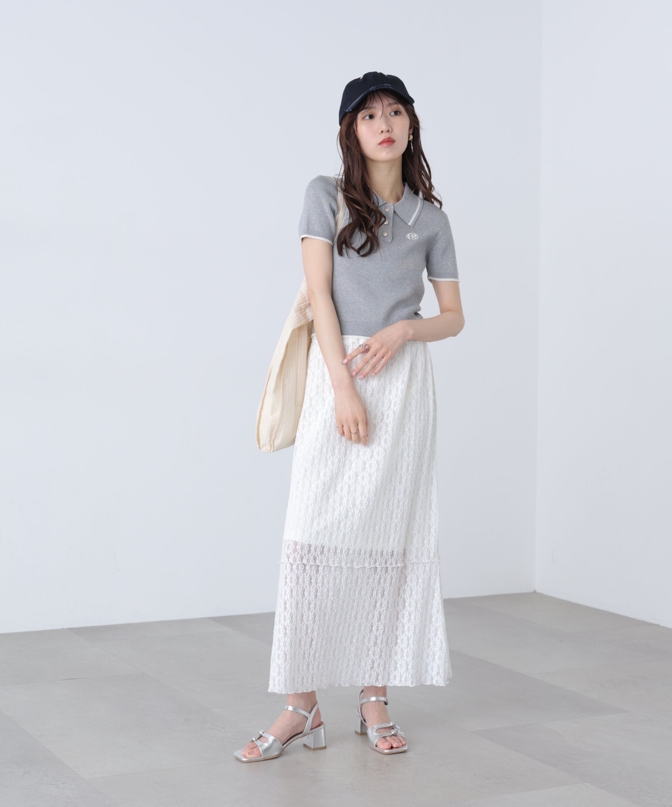  「配色コンパクトポロニット」|ニット・セーター|