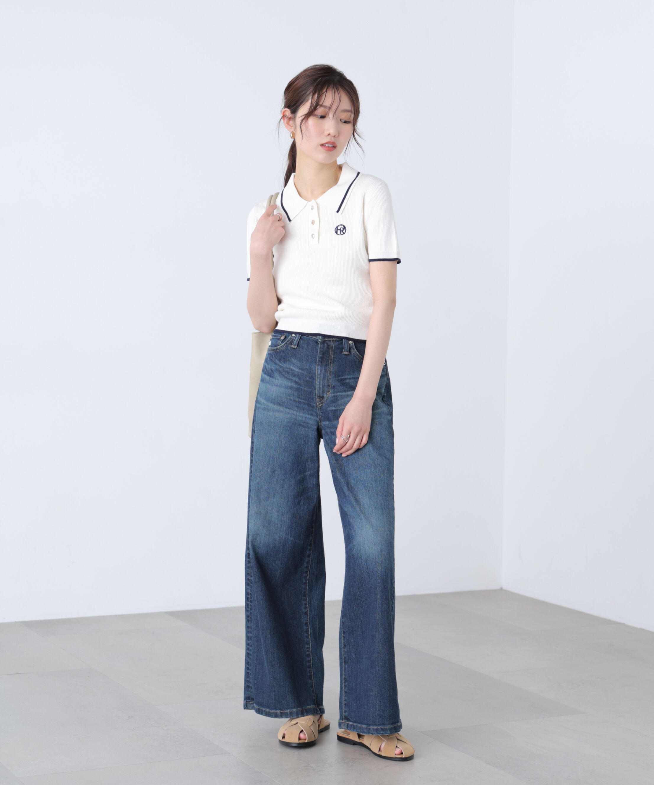  「配色コンパクトポロニット」|ニット・セーター|