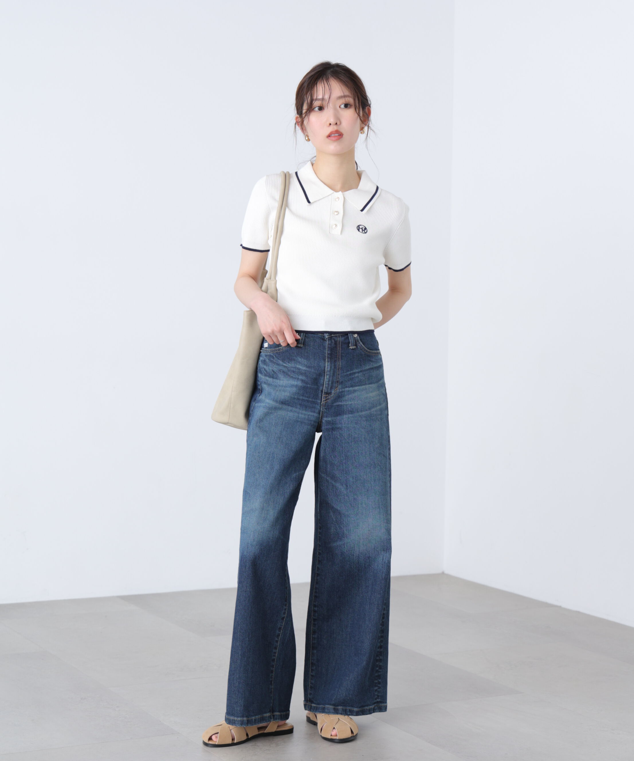  「配色コンパクトポロニット」|ニット・セーター|