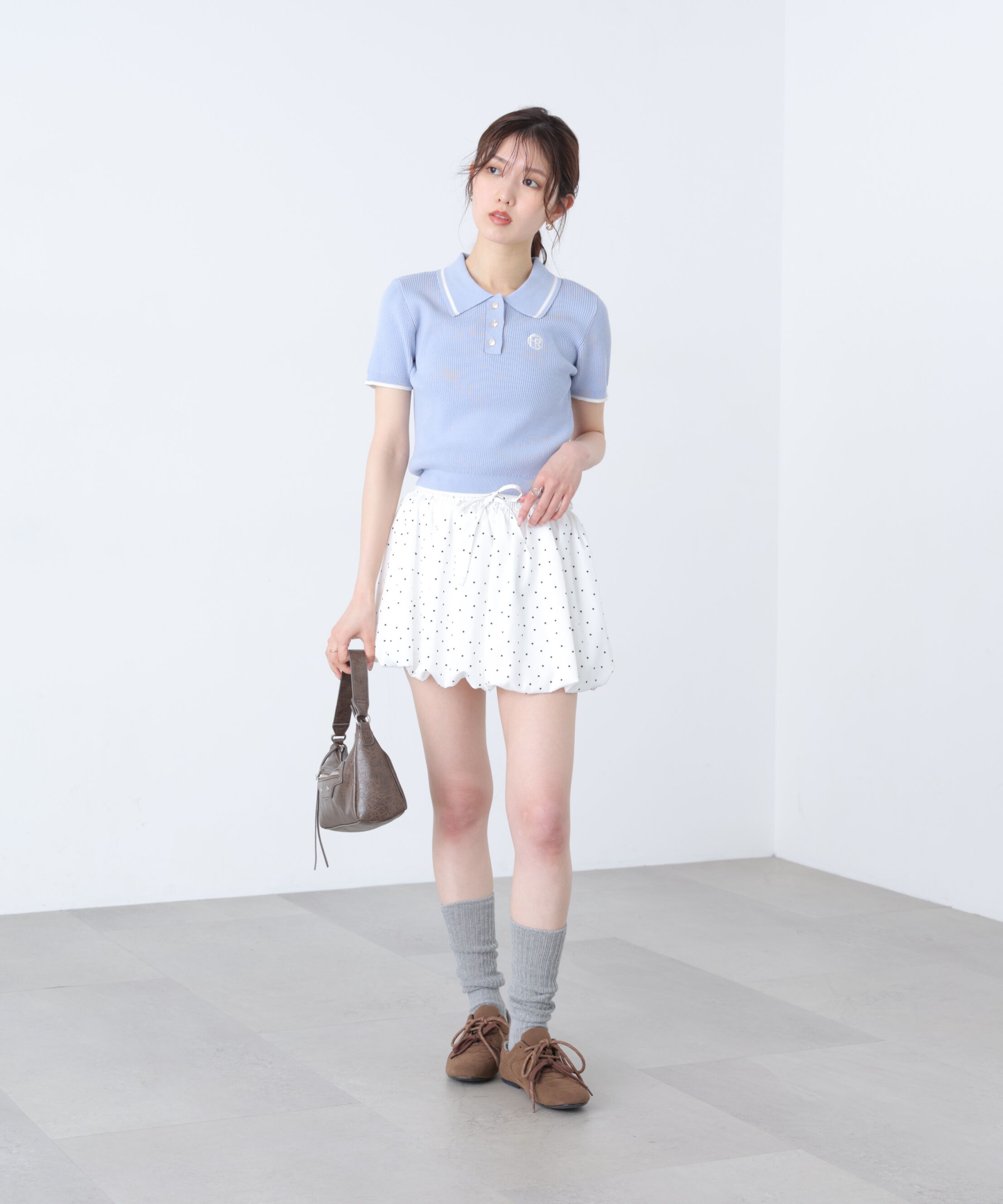  「配色コンパクトポロニット」|ニット・セーター|