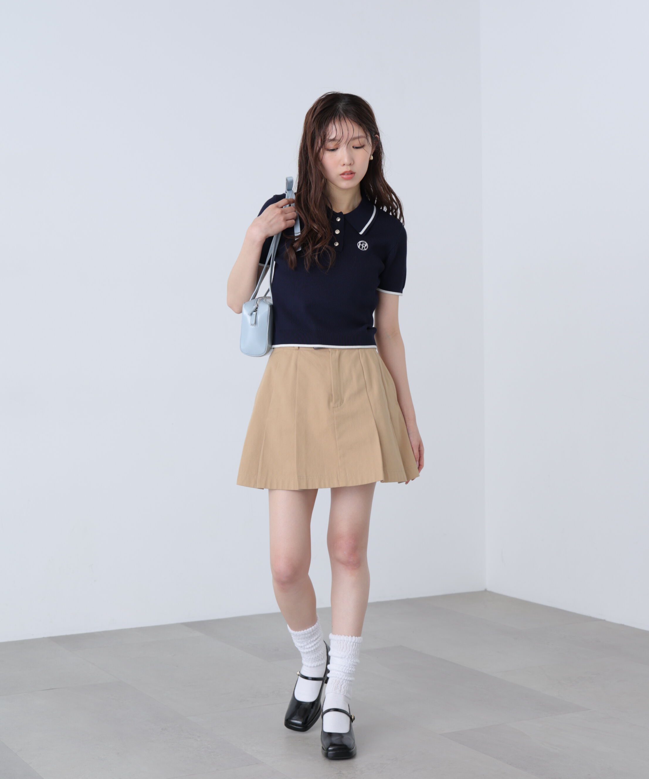  「配色コンパクトポロニット」|ニット・セーター|