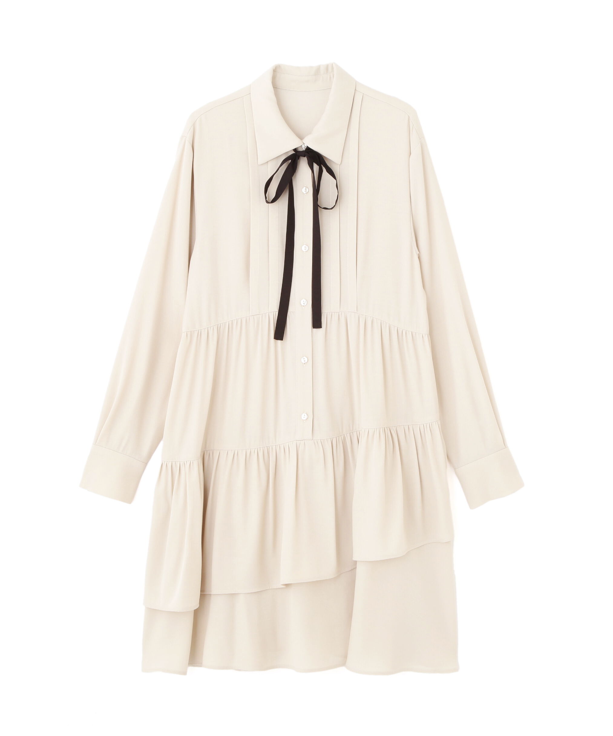  「ティアードミニシャツワンピース」|ワンピース|