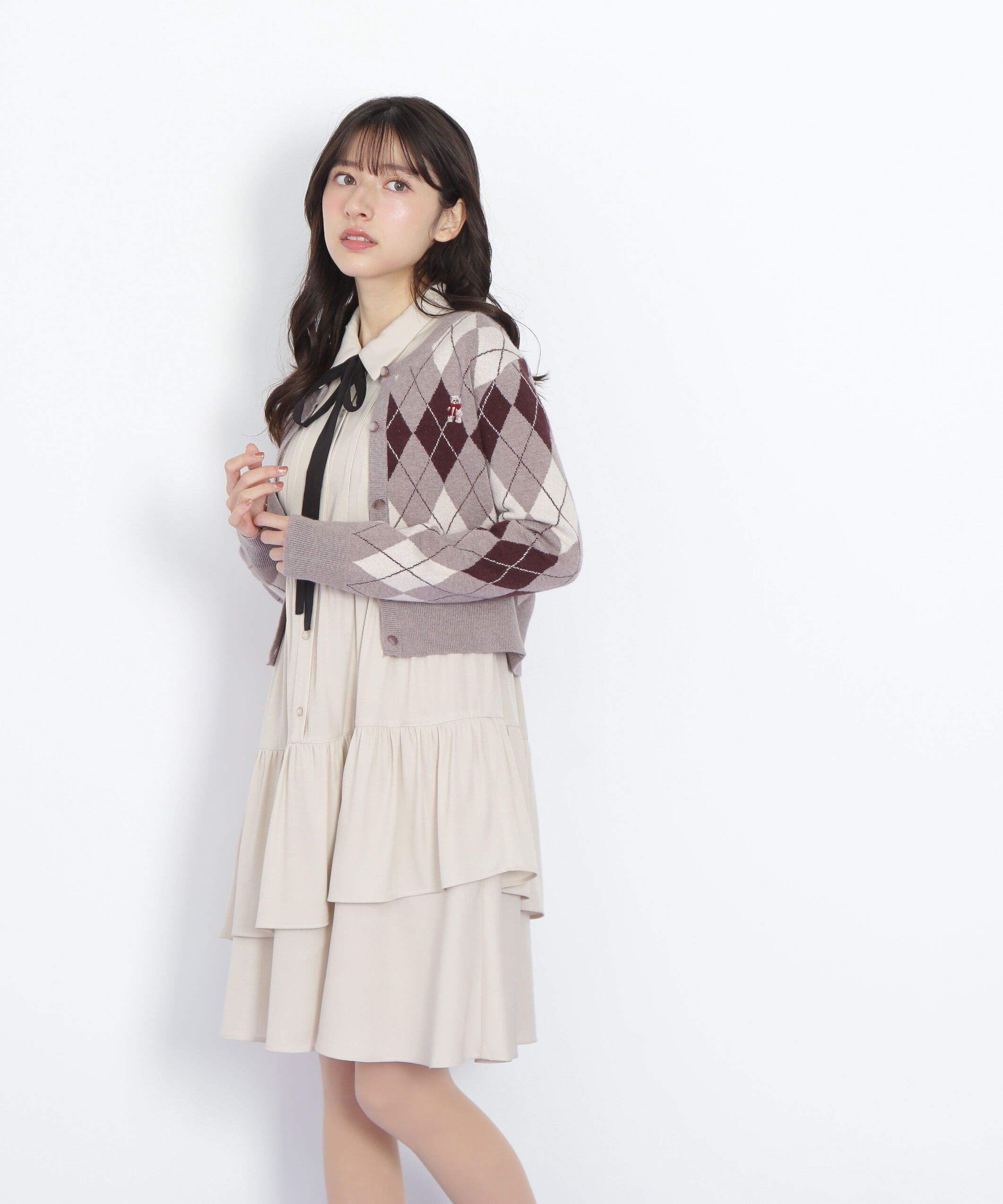  「ティアードミニシャツワンピース」|ワンピース|