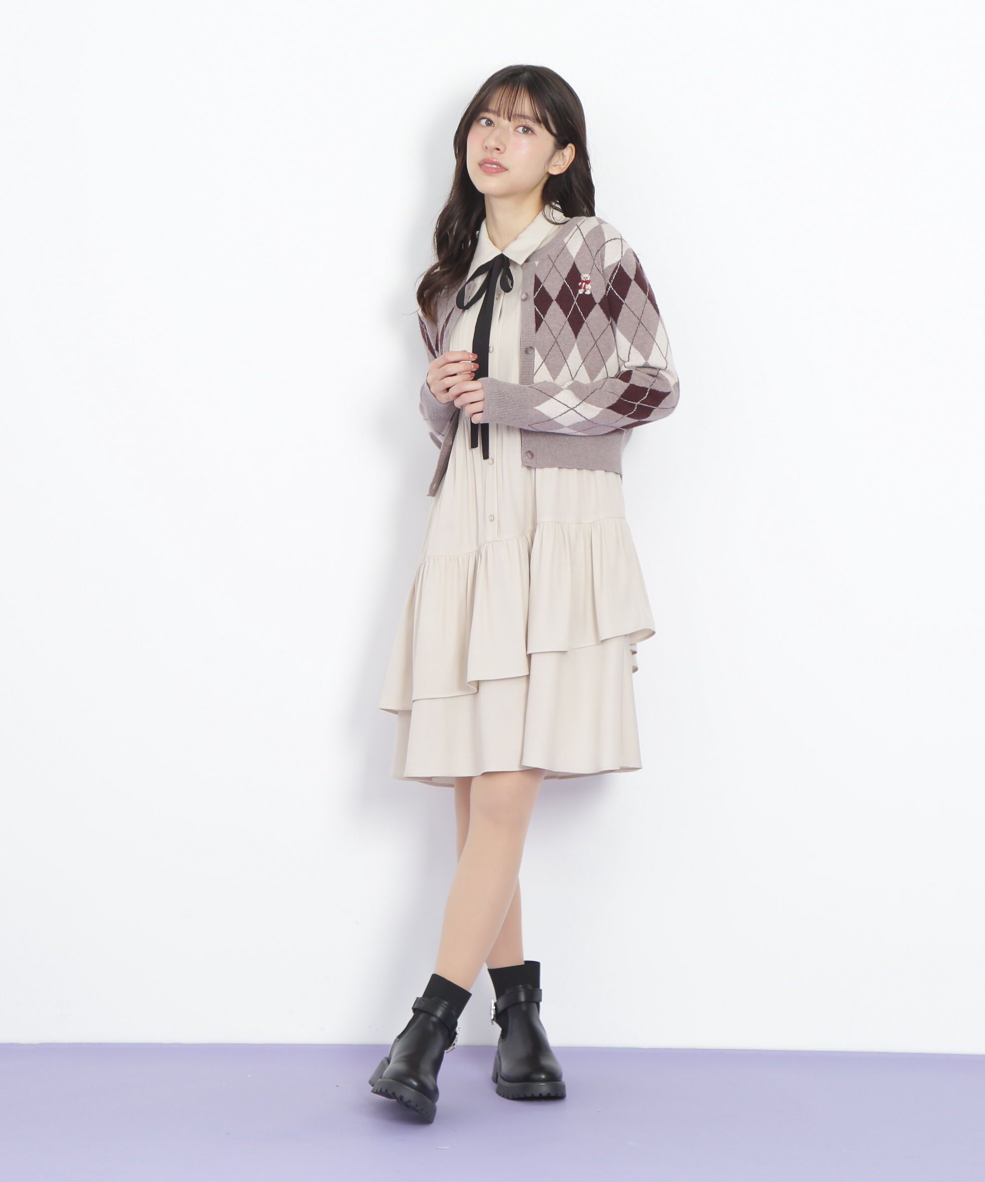  「ティアードミニシャツワンピース」|ワンピース|