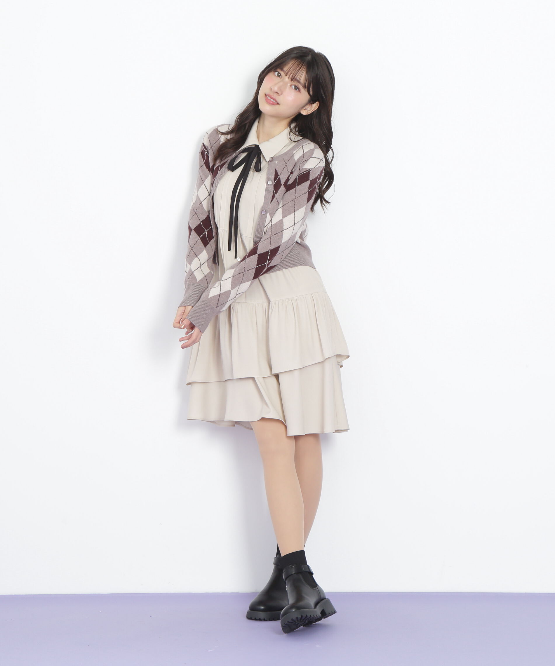  「ティアードミニシャツワンピース」|ワンピース|