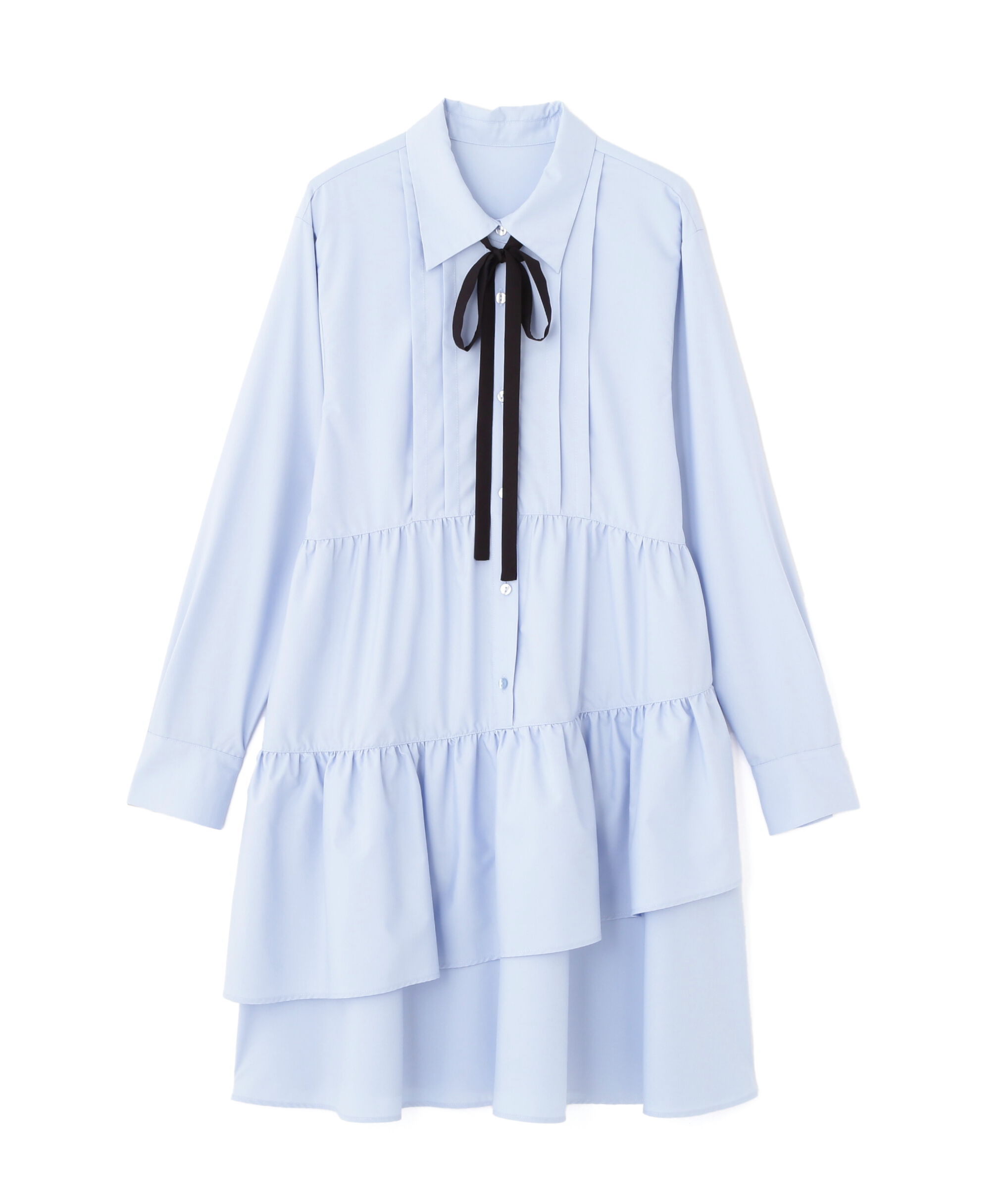  「ティアードミニシャツワンピース」|ワンピース|