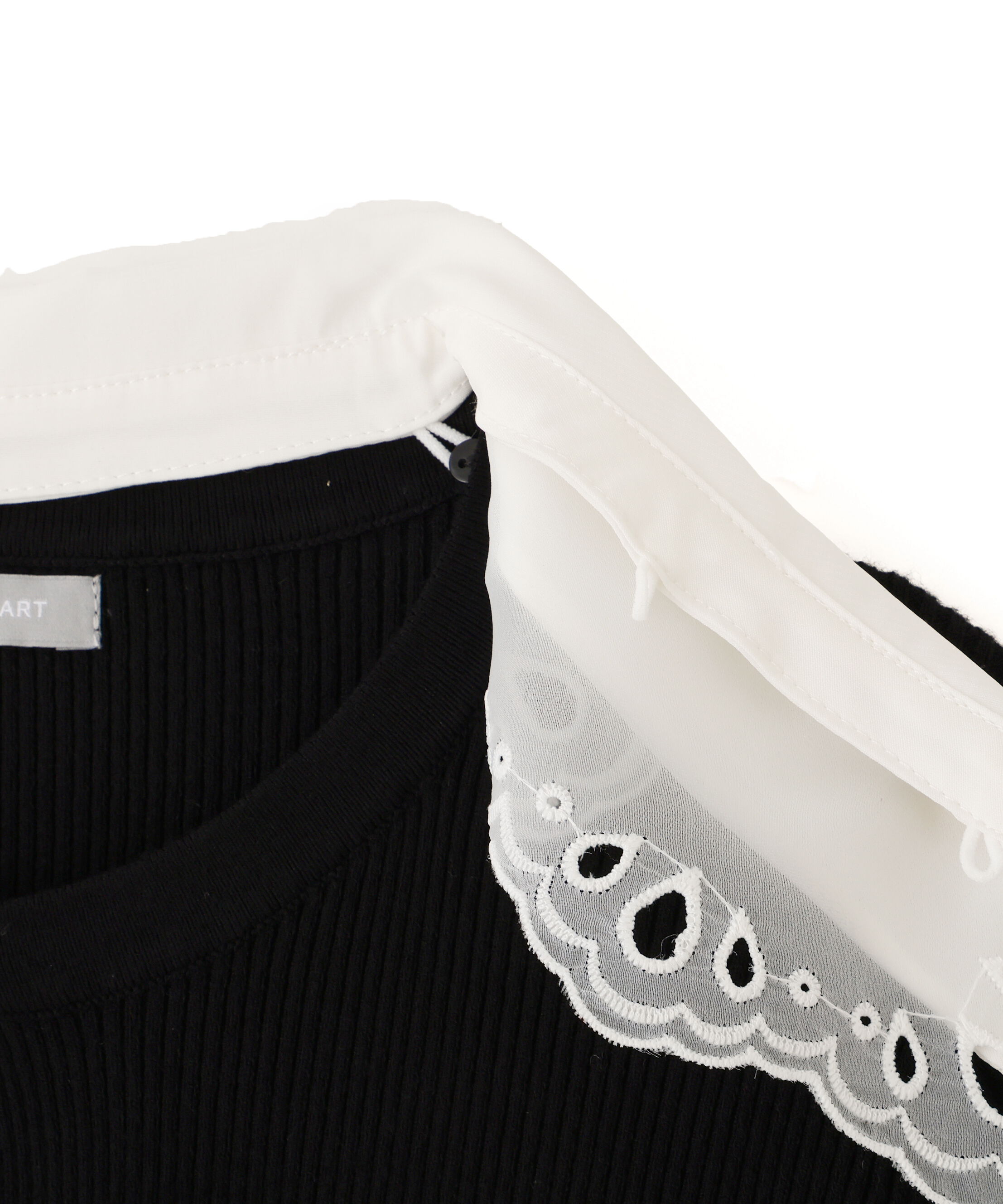  「レース衿レイヤードニット」|ニット・セーター|