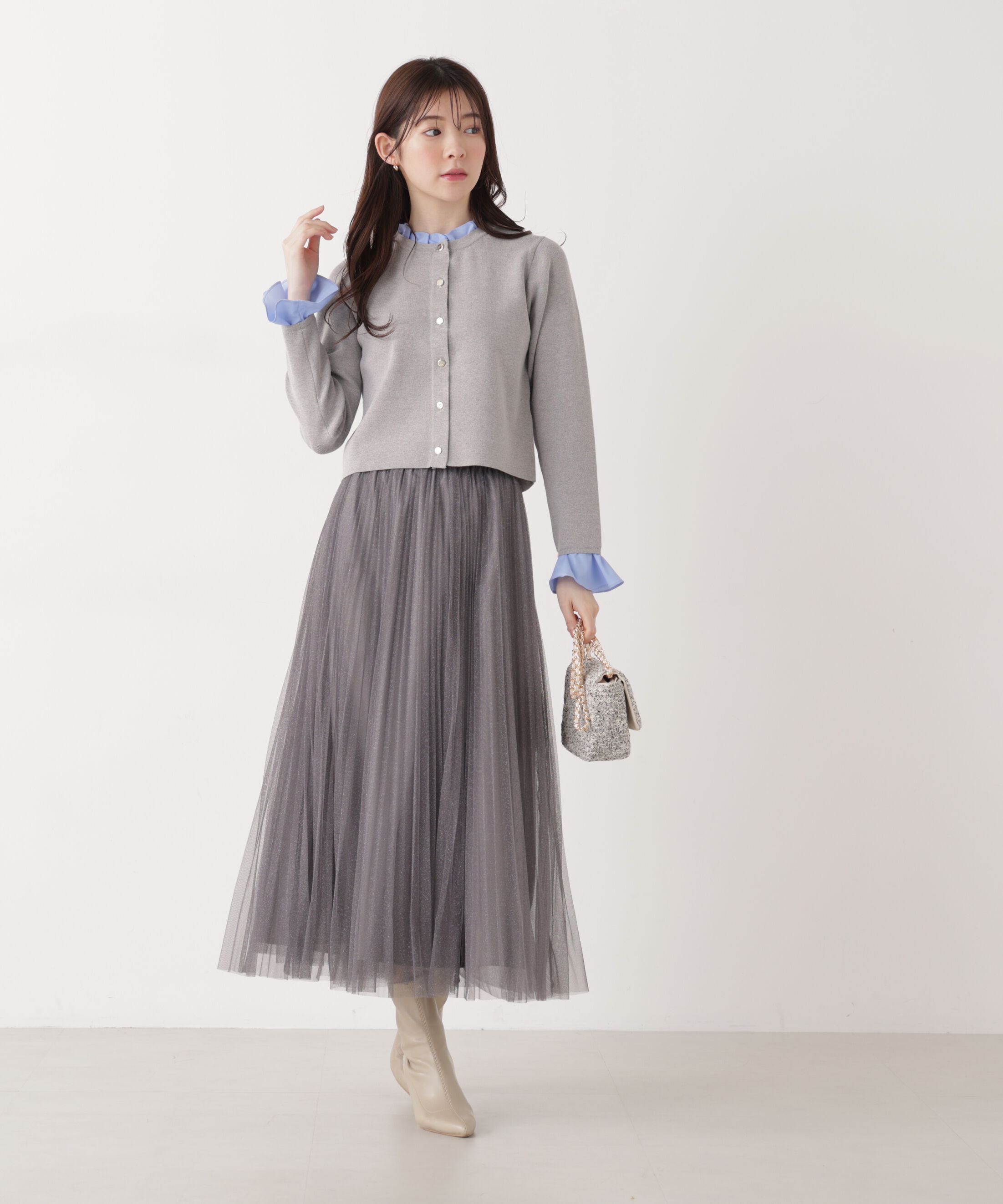 PROPORTION BODY DRESSING「《EDIT COLOGNE》ラメプリーツスカート26SS」|スカート|