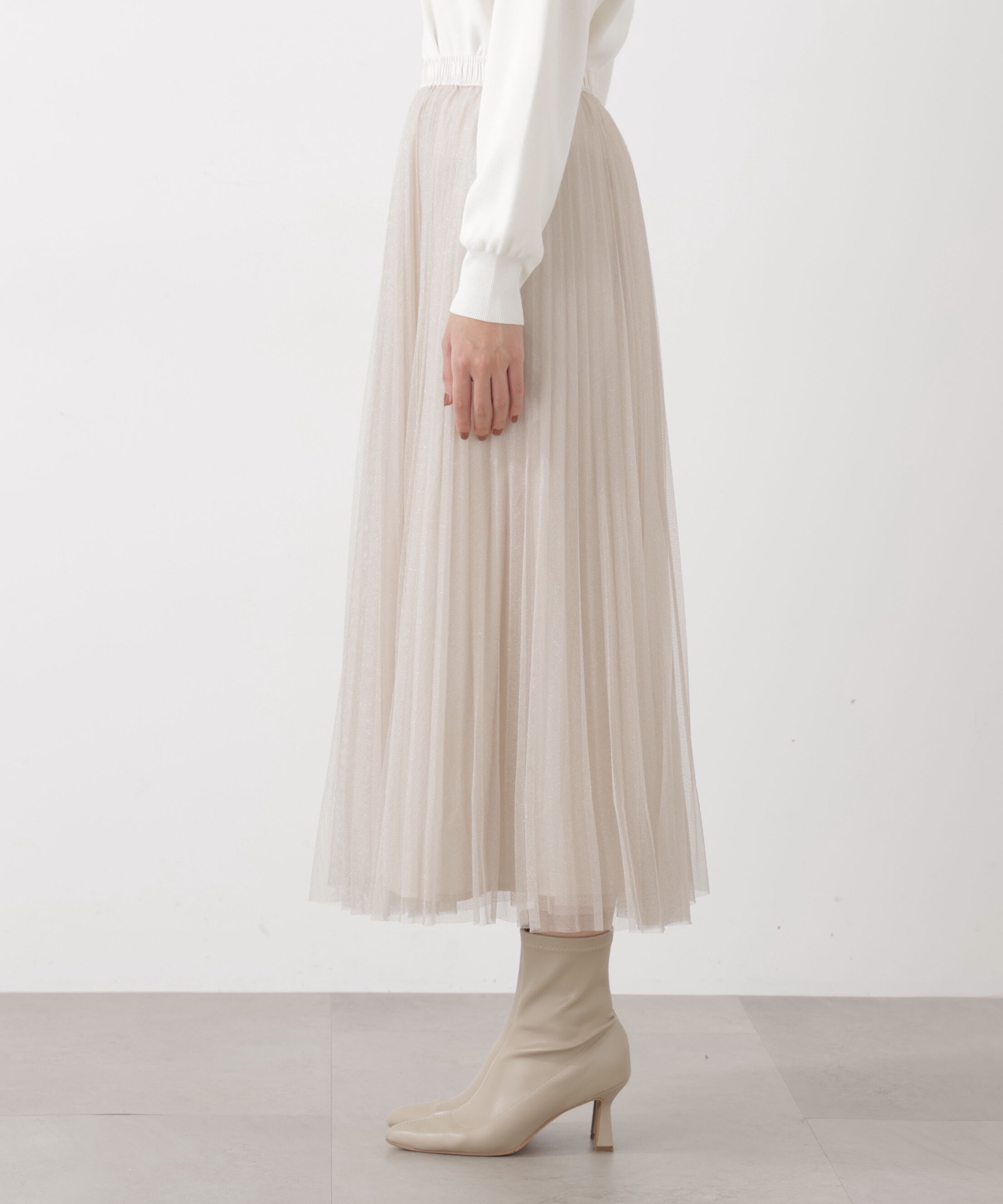 PROPORTION BODY DRESSING「《EDIT COLOGNE》ラメプリーツスカート26SS」|スカート|