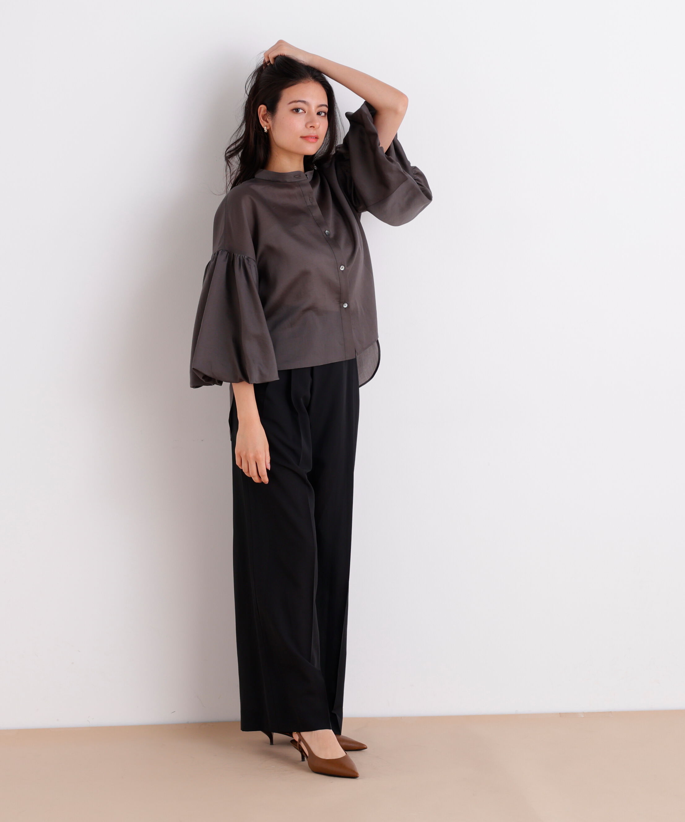  「ラップウエストシアーワイドパンツ」|その他|