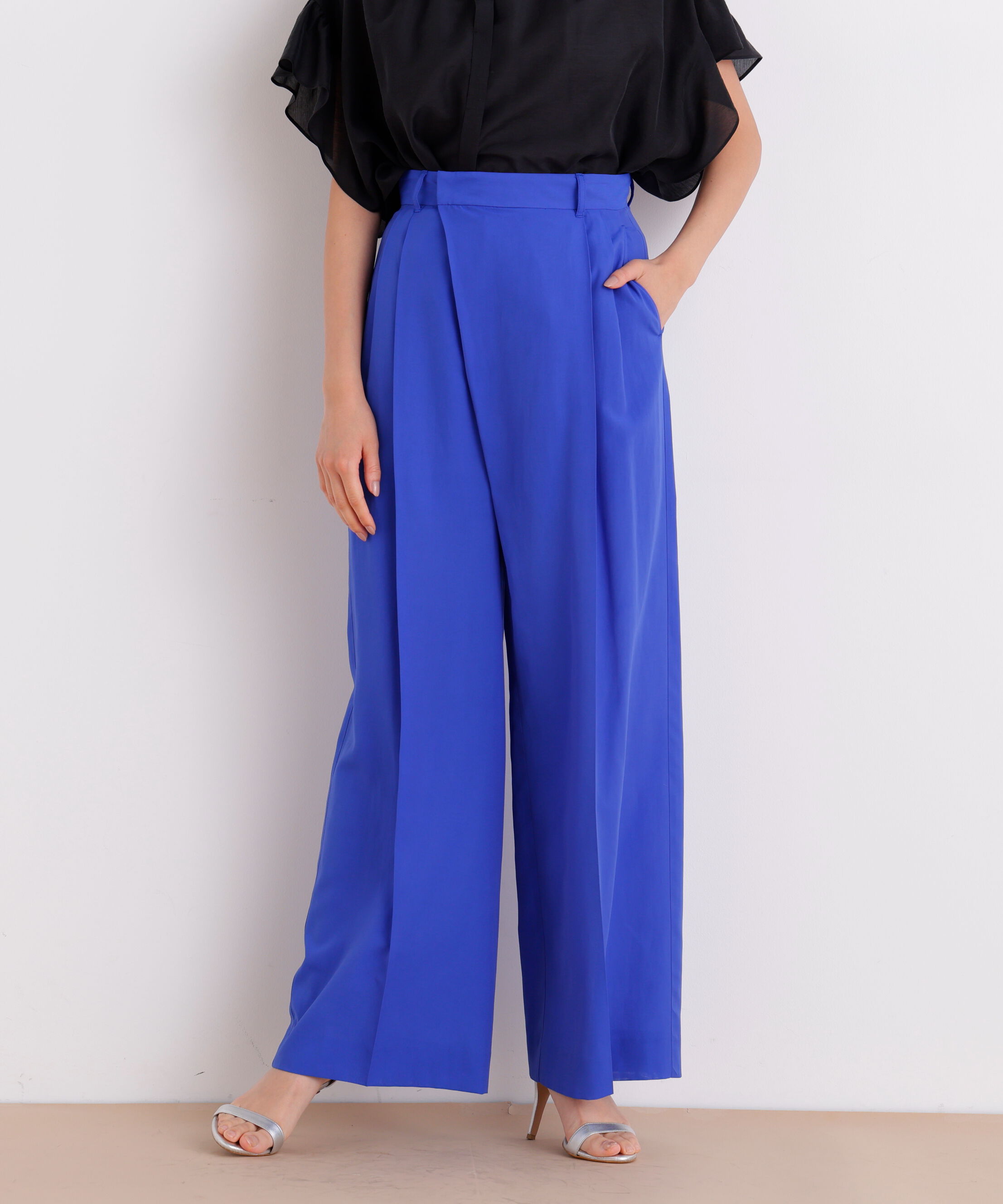  「ラップウエストシアーワイドパンツ」|その他|