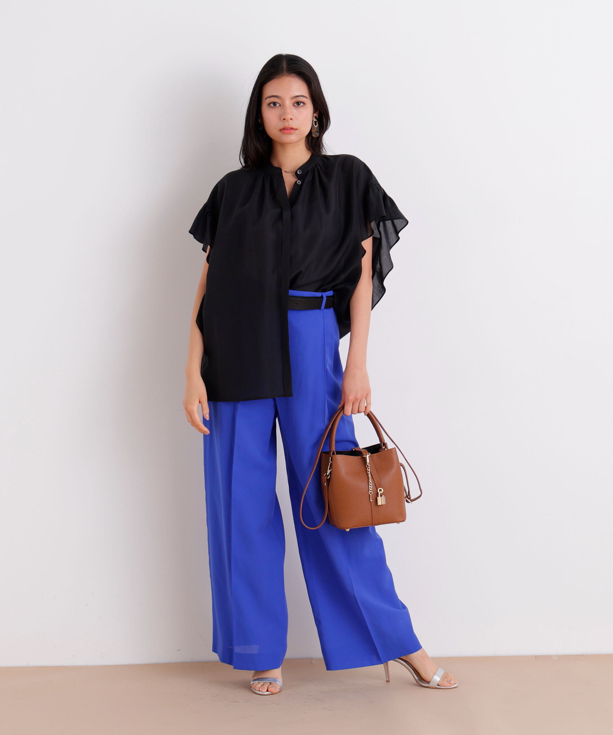  「ラップウエストシアーワイドパンツ」|その他|