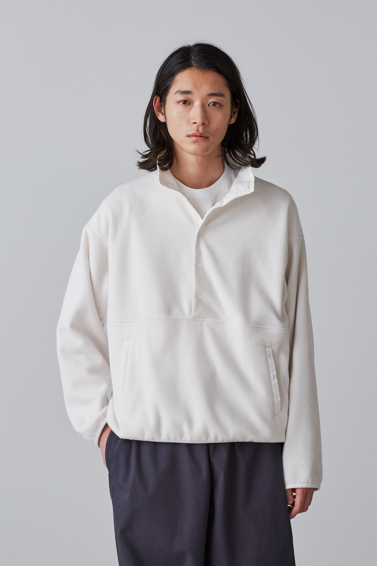 YLEVE 「Ｙ / RECYCLE POLYESTER FLEECE BZ」|ブルゾン・スタジャン|ホワイト