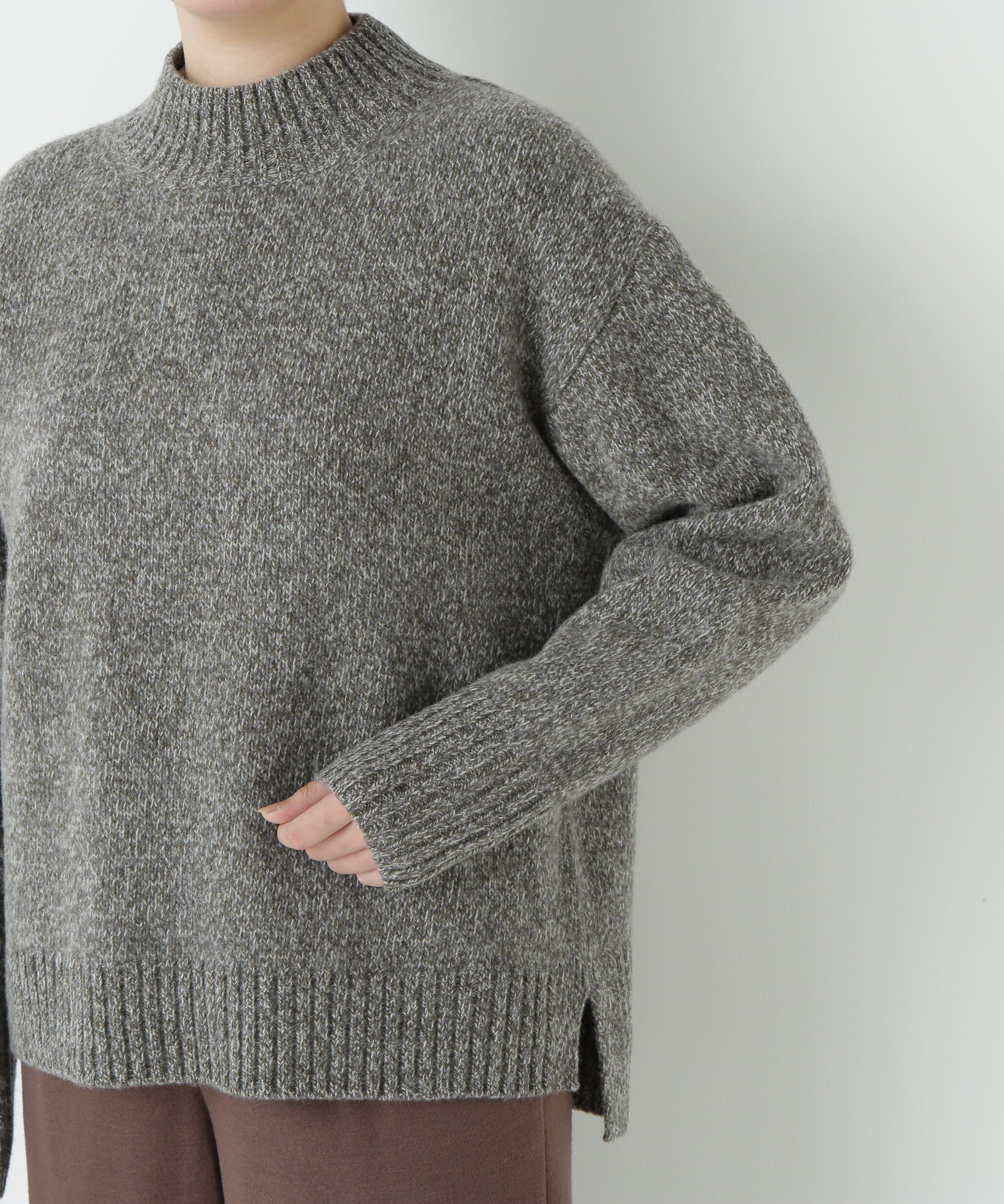  「≪洗える≫ウールローゲージＭＩＸヤーンハイネックプルオーバー」|ニット・セーター|