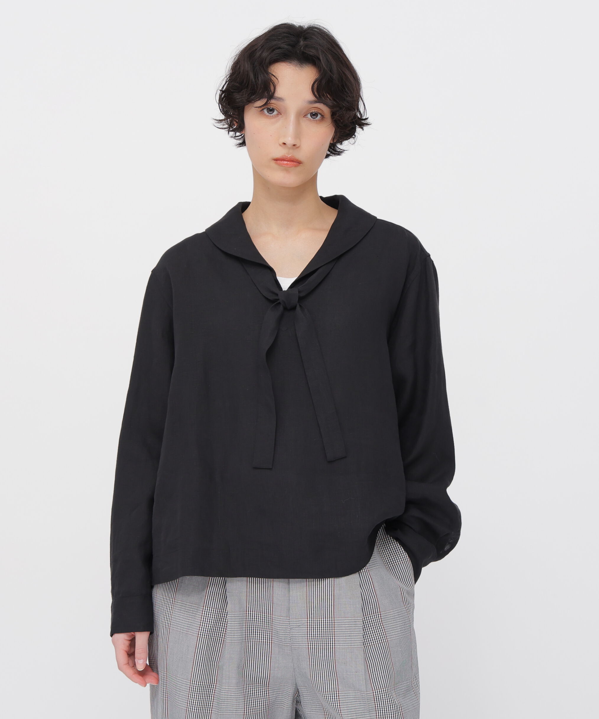  「SHIRTING LINEN SHIRT」|シャツ・ブラウス|BLACK