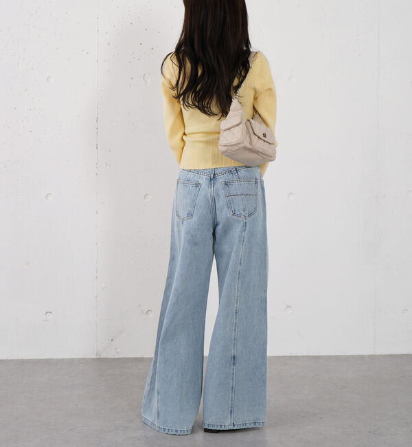 archives「ロゴ刺繍ワイドデニム」|デニム|