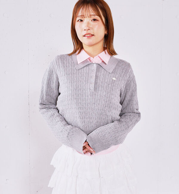 archives「【アンチピリング】ケーブルポロニット&times;シャツＳＥＴ」|カーディガン|