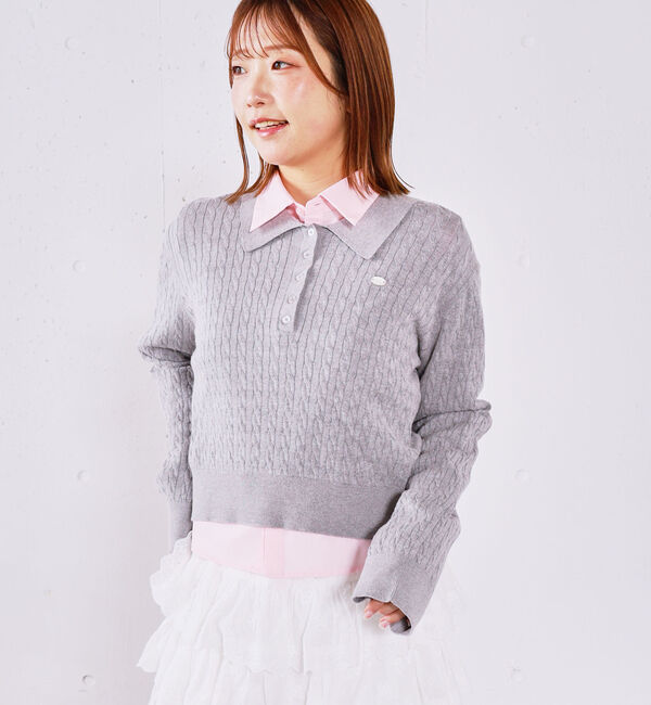 archives「【アンチピリング】ケーブルポロニット&times;シャツＳＥＴ」|カーディガン|
