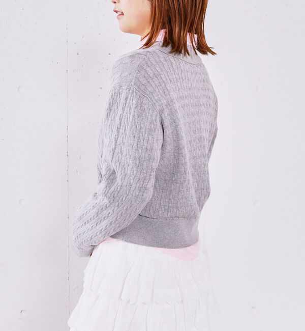 archives「【アンチピリング】ケーブルポロニット&times;シャツＳＥＴ」|カーディガン|