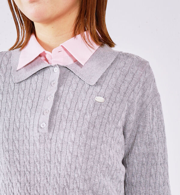 archives「【アンチピリング】ケーブルポロニット&times;シャツＳＥＴ」|カーディガン|