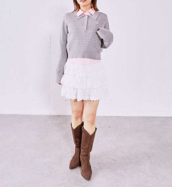 archives「【アンチピリング】ケーブルポロニット&times;シャツＳＥＴ」|カーディガン|