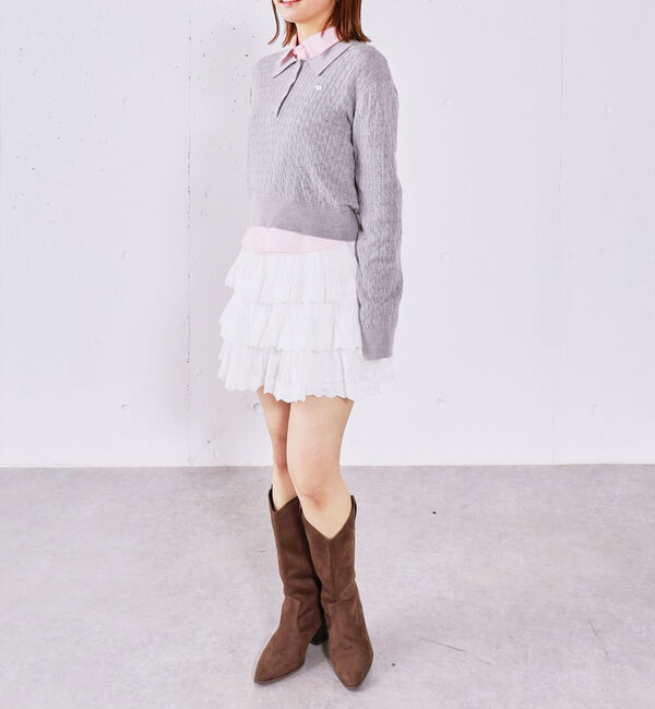 archives「【アンチピリング】ケーブルポロニット&times;シャツＳＥＴ」|カーディガン|