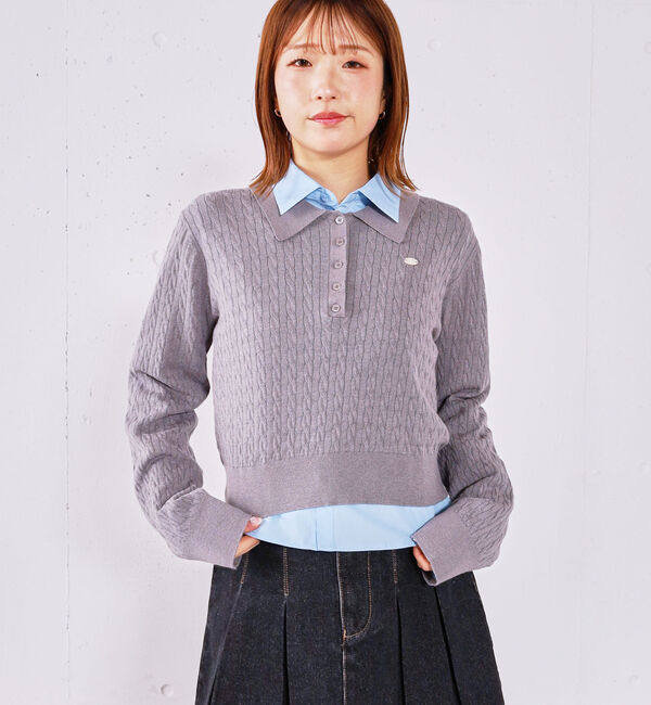 archives「【アンチピリング】ケーブルポロニット&times;シャツＳＥＴ」|カーディガン|